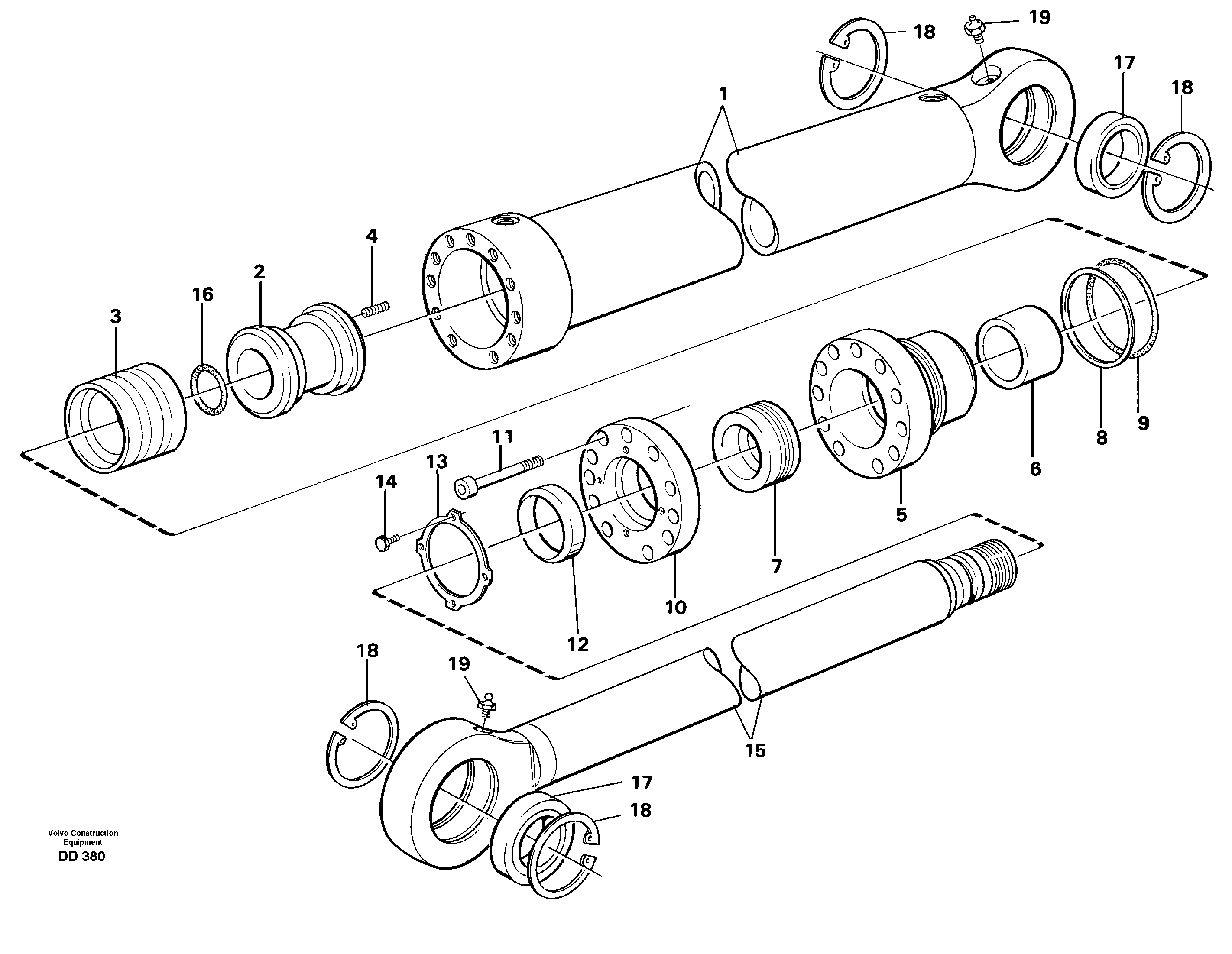 Схема запчастей Volvo EW150C - 39772 Гидроцилиндр ATTACHMENTS ATTACHMENTS BUCKETS