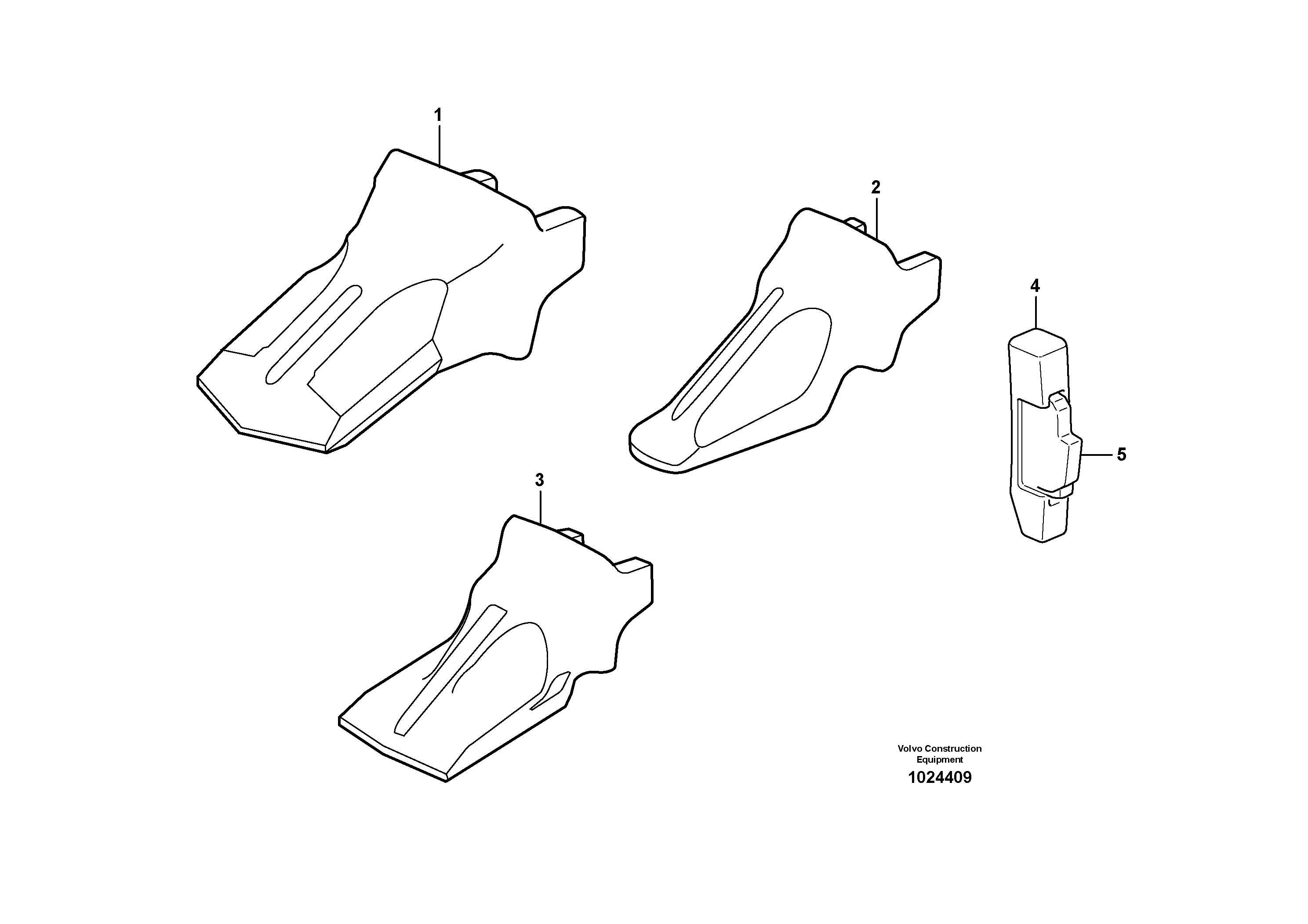 Схема запчастей Volvo EW150C - 36730 Зуб ковша ATTACHMENTS ATTACHMENTS BUCKETS