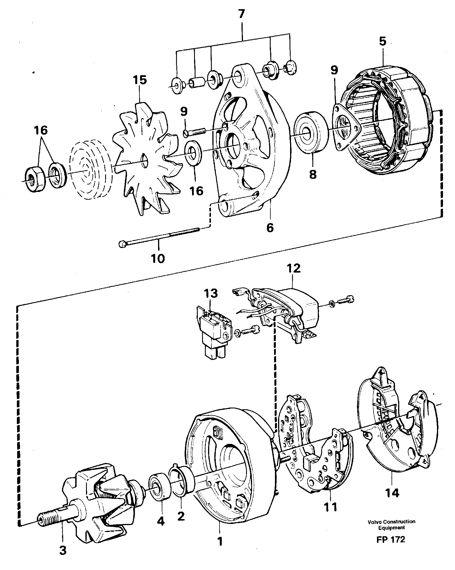 Схема запчастей Volvo EW150C - 32979 Alternator EW150C ?KERMAN ?KERMAN EW150C SER NO - 688