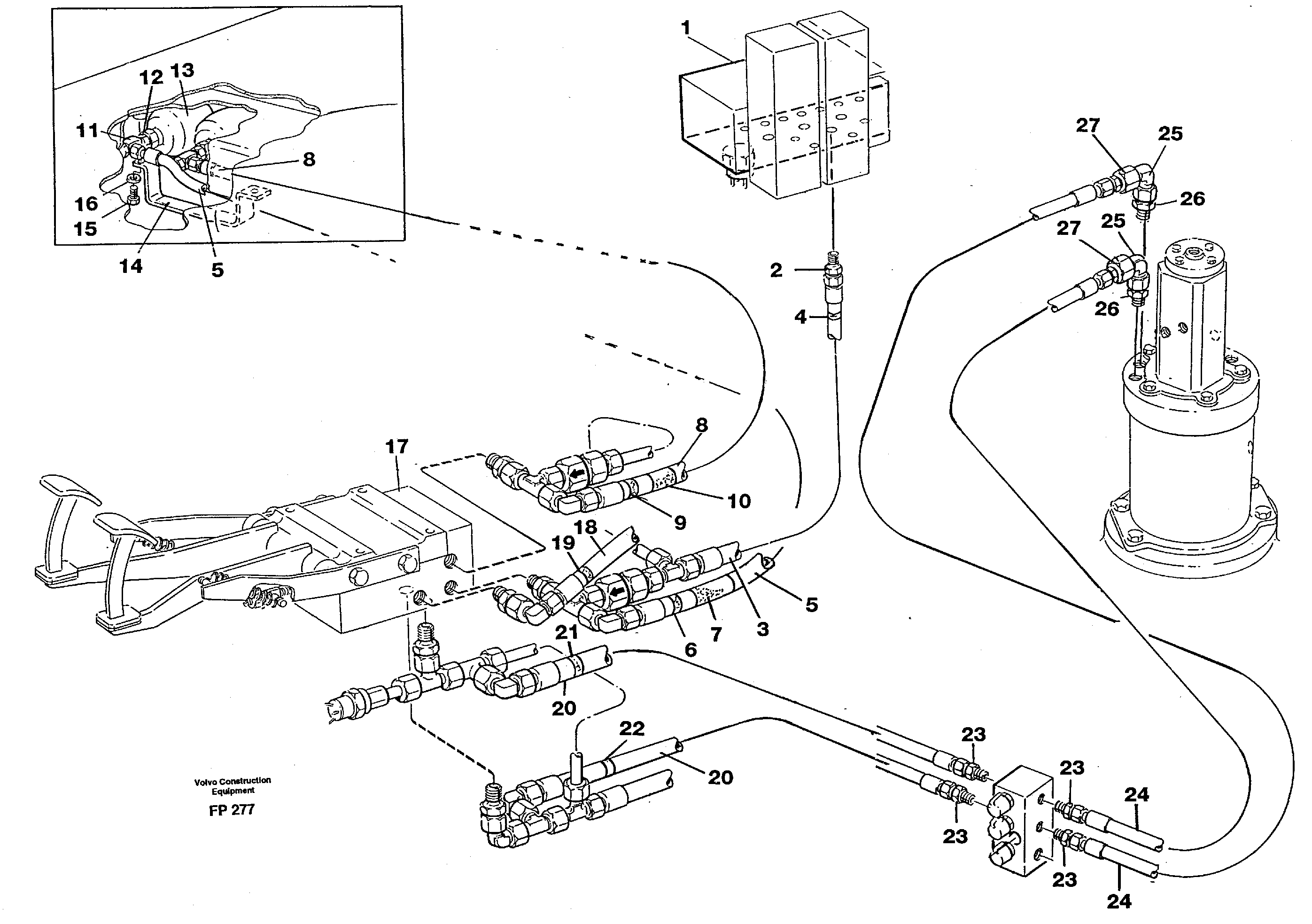 Схема запчастей Volvo EW150C - 14787 Brake system, superstructure EW150C ?KERMAN ?KERMAN EW150C SER NO - 688