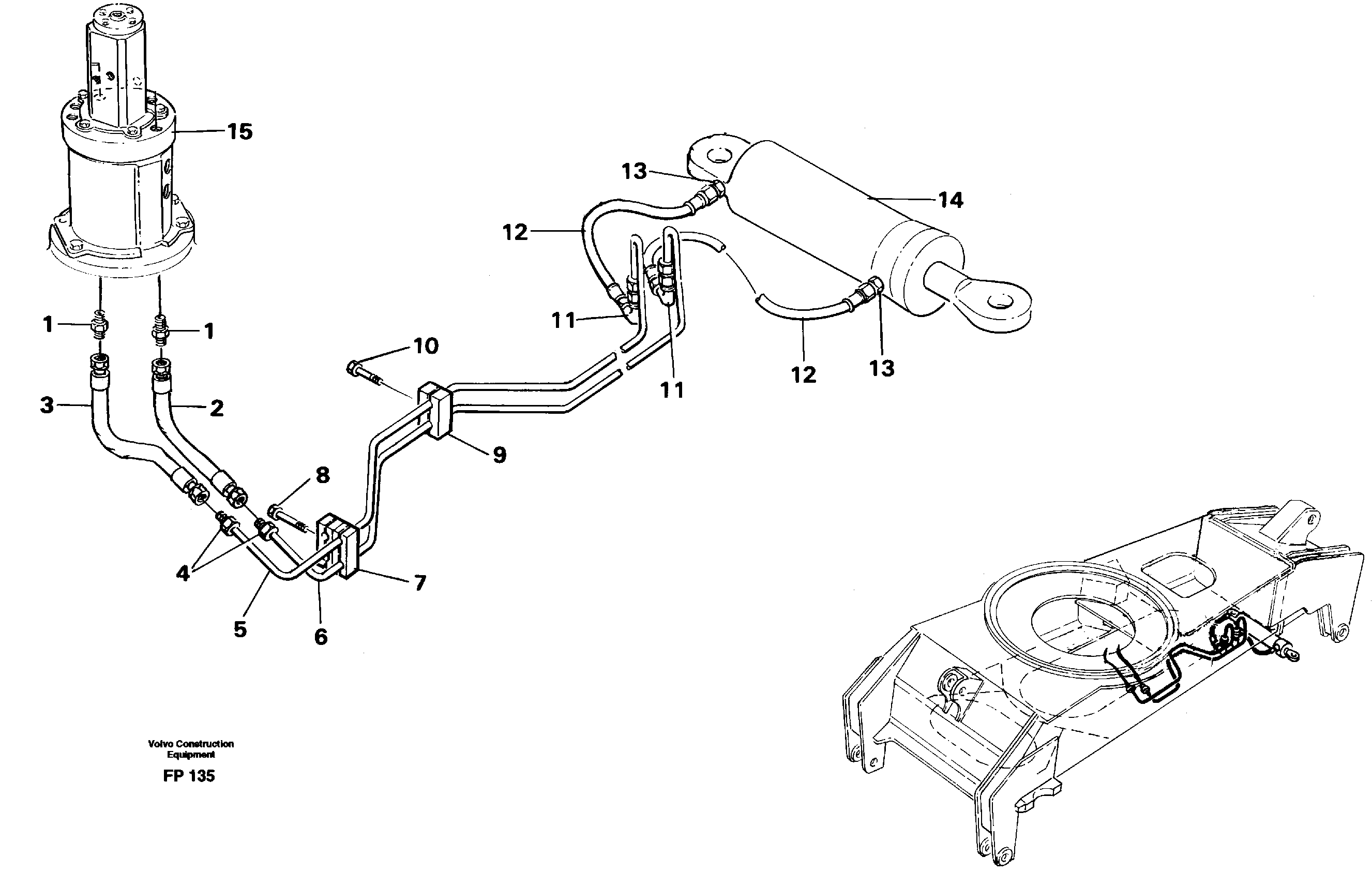 Схема запчастей Volvo EW150C - 11055 Steering system, undercarriage EW150C ?KERMAN ?KERMAN EW150C SER NO - 688