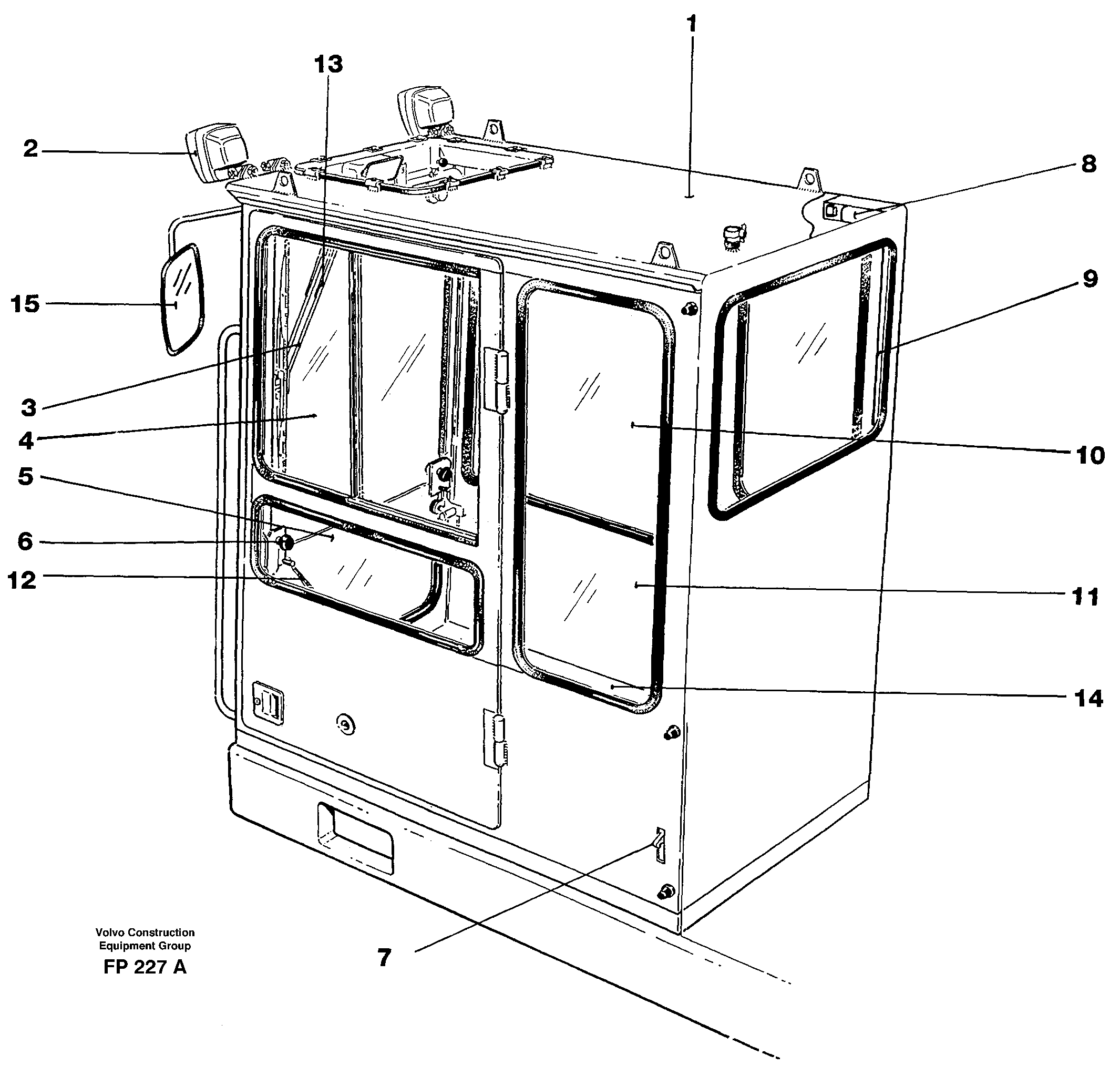 Схема запчастей Volvo EW150C - 28622 Operators cab EW150C ?KERMAN ?KERMAN EW150C SER NO - 688