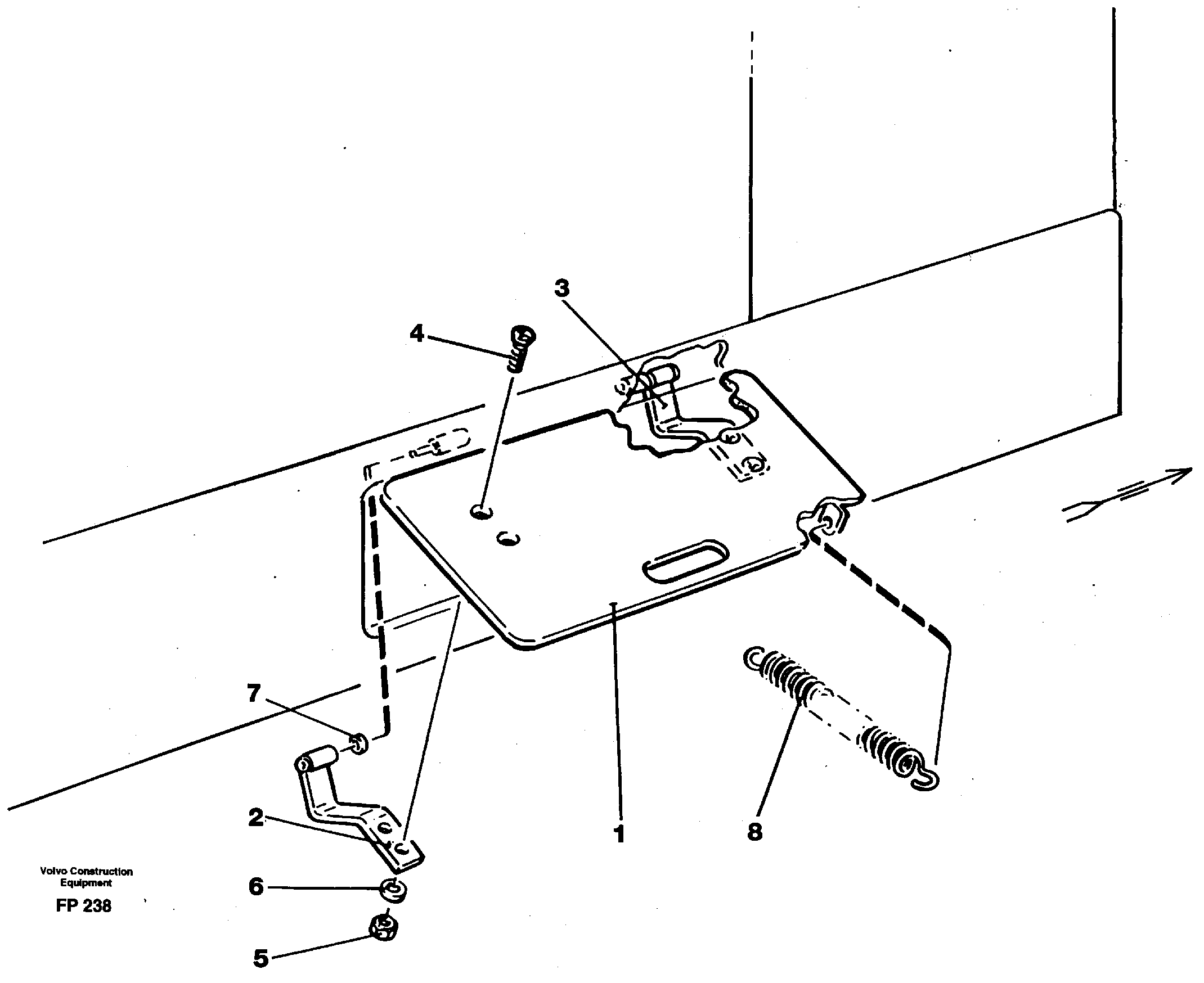 Схема запчастей Volvo EW150C - 28632 Battery disconnector hatch EW150C ?KERMAN ?KERMAN EW150C SER NO - 688