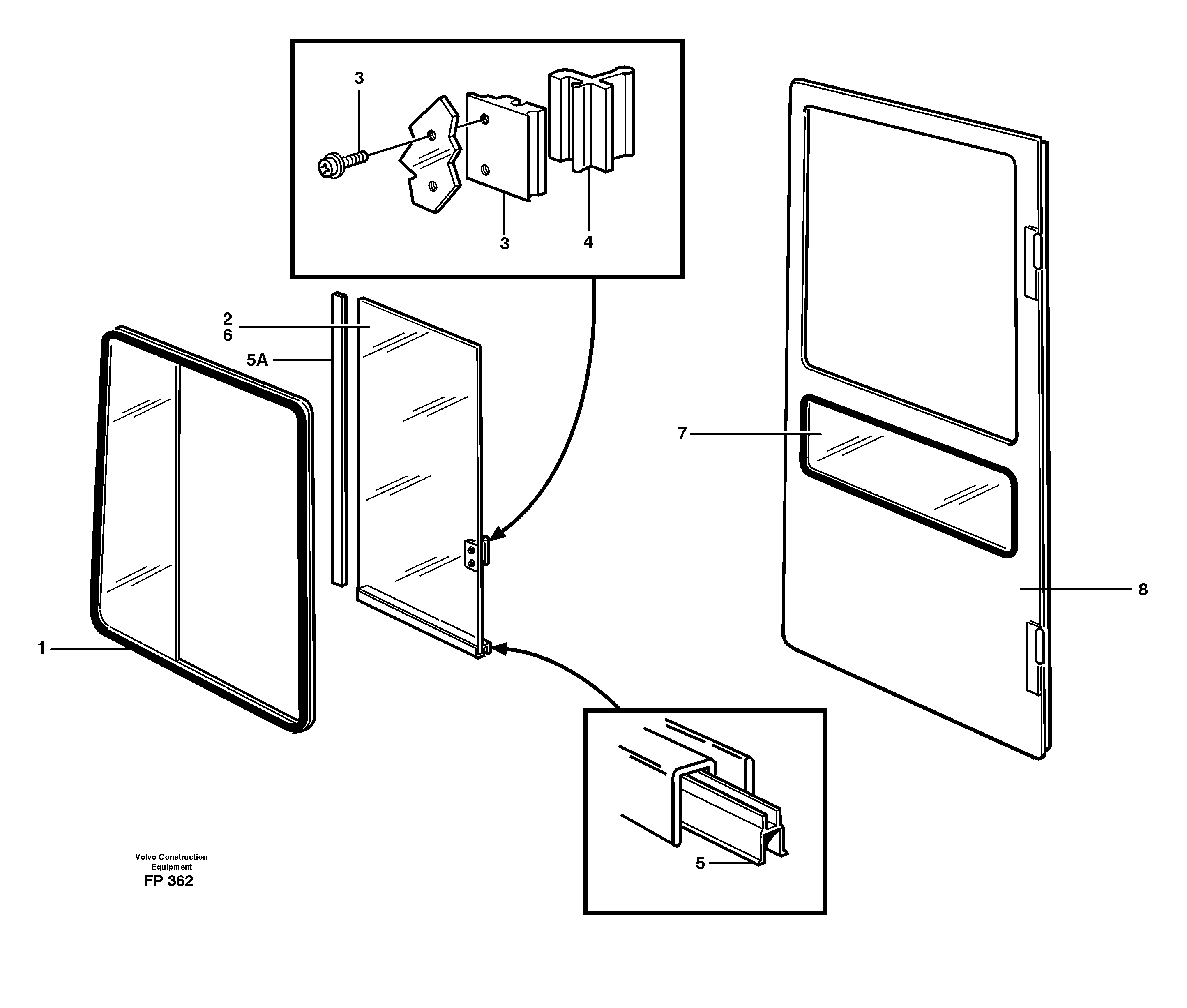 Схема запчастей Volvo EW150C - 28633 Sliding window EW150C ?KERMAN ?KERMAN EW150C SER NO - 688