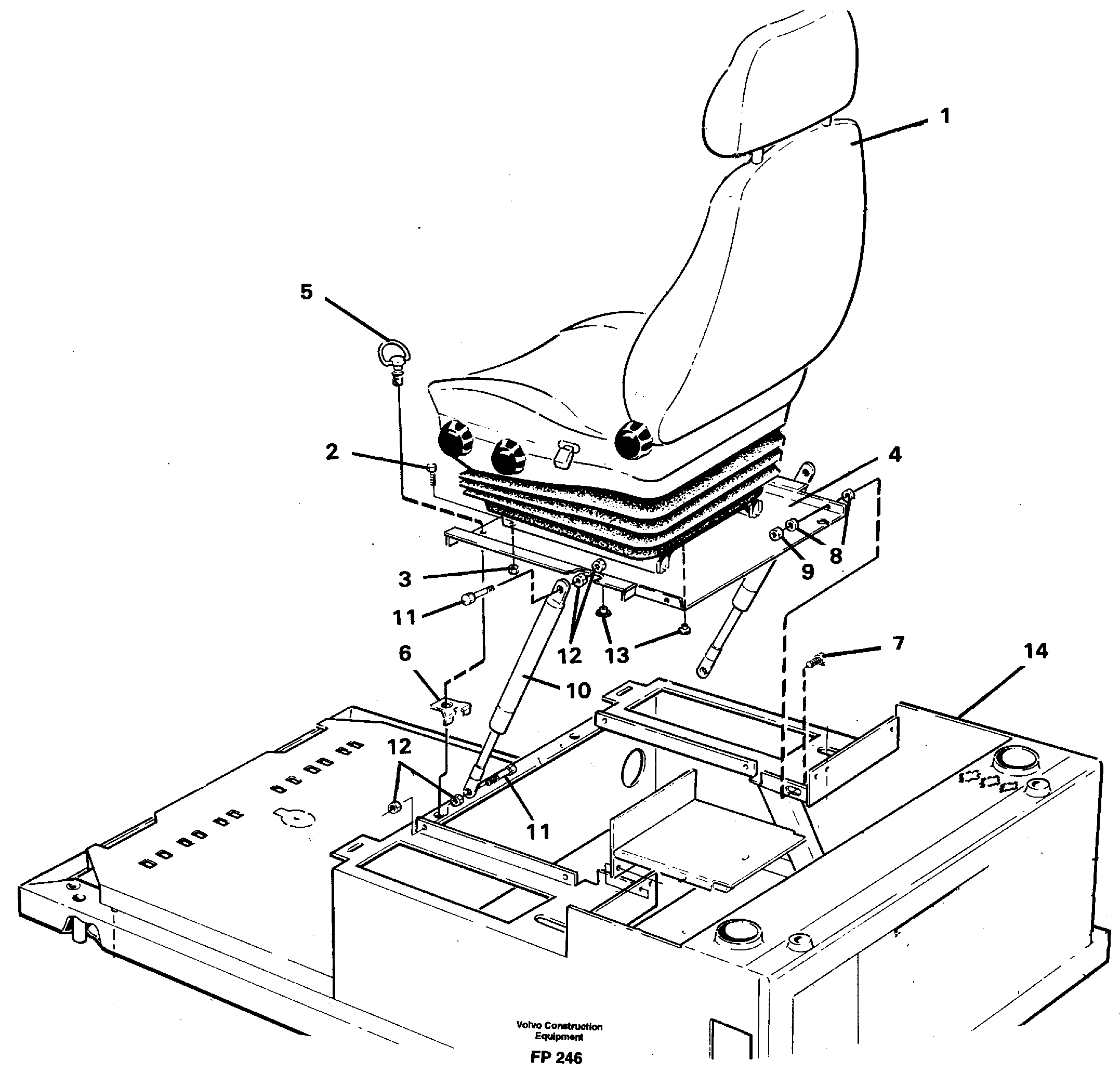 Схема запчастей Volvo EW150C - 11084 Operator seat with fitting parts EW150C ?KERMAN ?KERMAN EW150C SER NO - 688