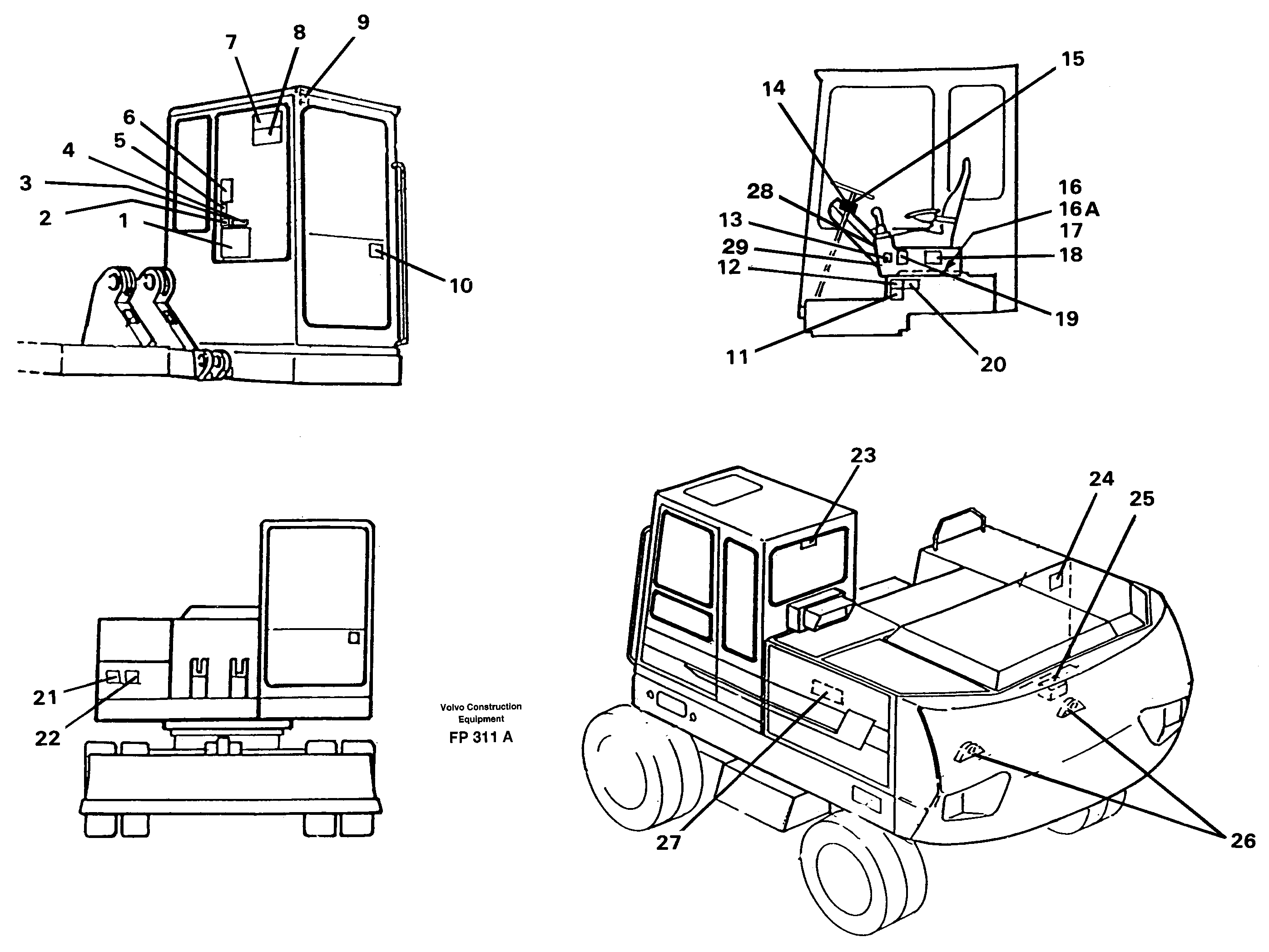 Схема запчастей Volvo EW150C - 9342 Sign plates and transfer,inner location EW150C ?KERMAN ?KERMAN EW150C SER NO - 688