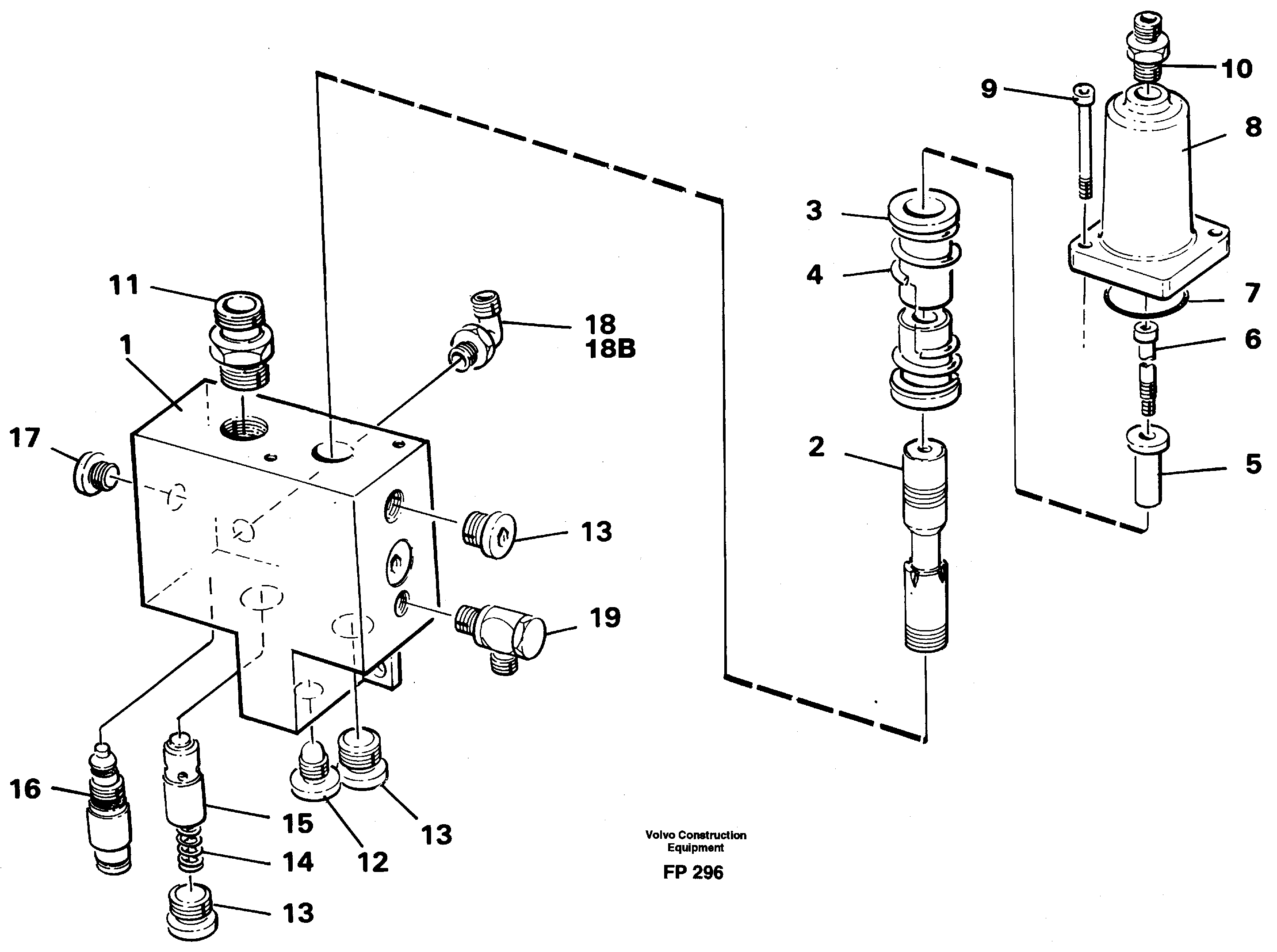 Схема запчастей Volvo EW150C - 10453 Hose rupture valve, knuckle cylinder EW150C ?KERMAN ?KERMAN EW150C SER NO - 688