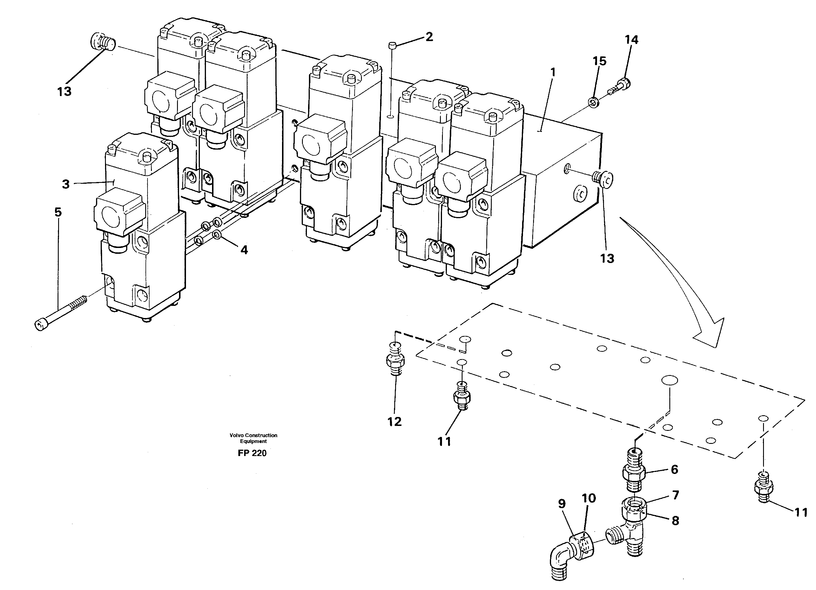 Схема запчастей Volvo EW150C - 10473 Slew valve block, crawlers EW150C ?KERMAN ?KERMAN EW150C SER NO - 688