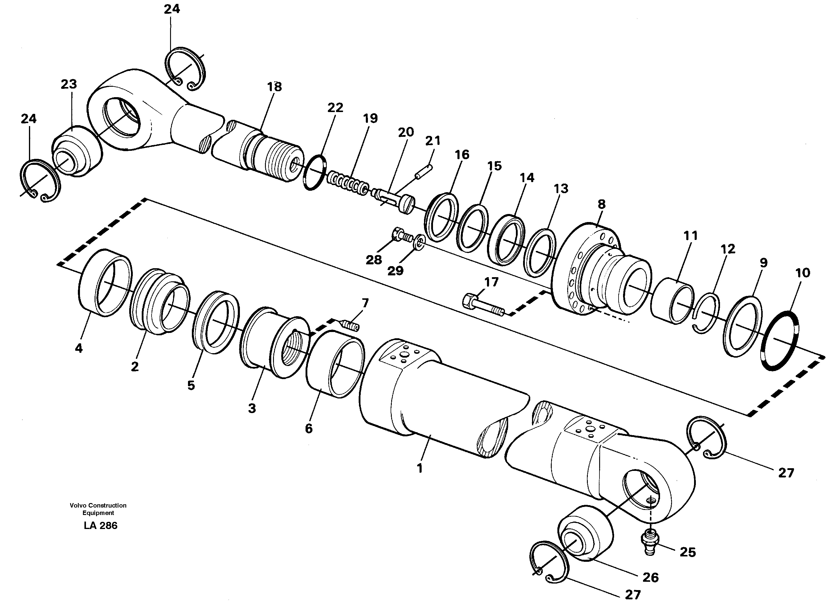 Схема запчастей Volvo EW150C - 49046 Цилиндр ковша EW150C SER NO 689-