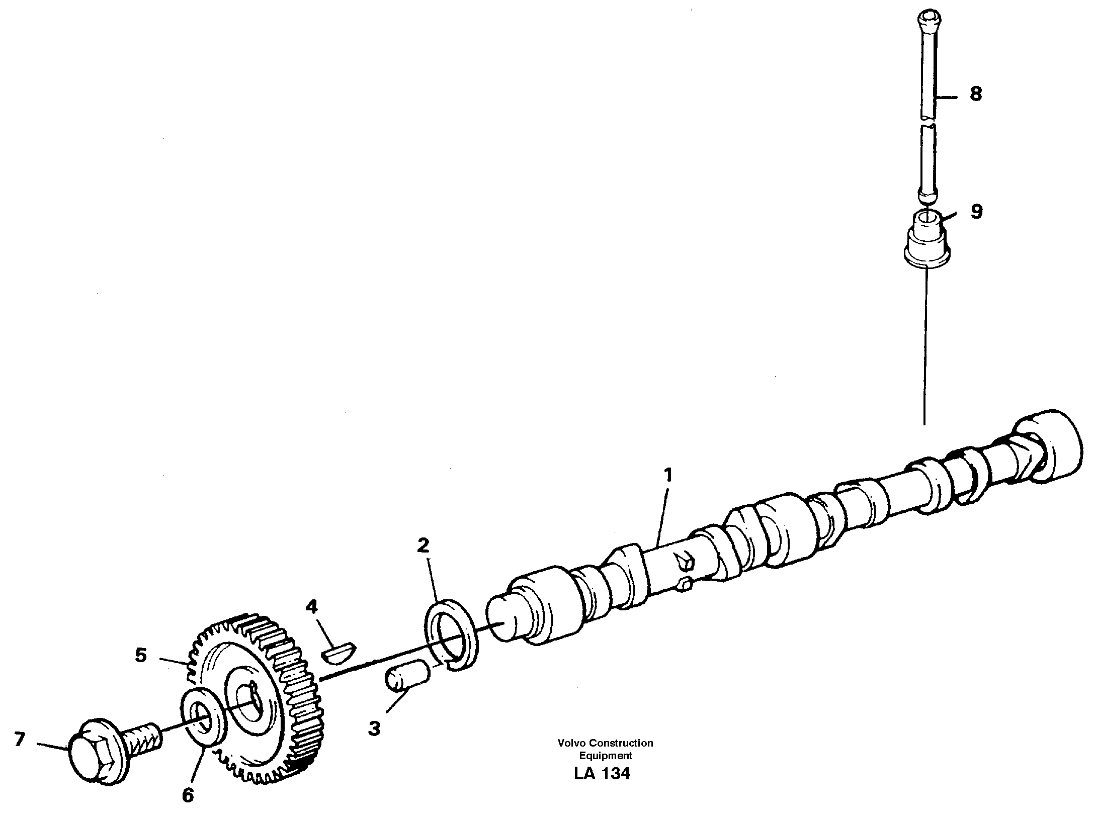 Схема запчастей Volvo EW150C - 45418 Распредвал EW150C SER NO 689-