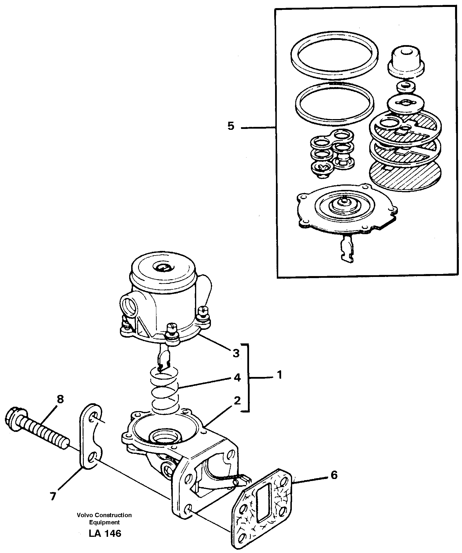 Схема запчастей Volvo EW150C - 34320 Fuel pump EW150C SER NO 689-