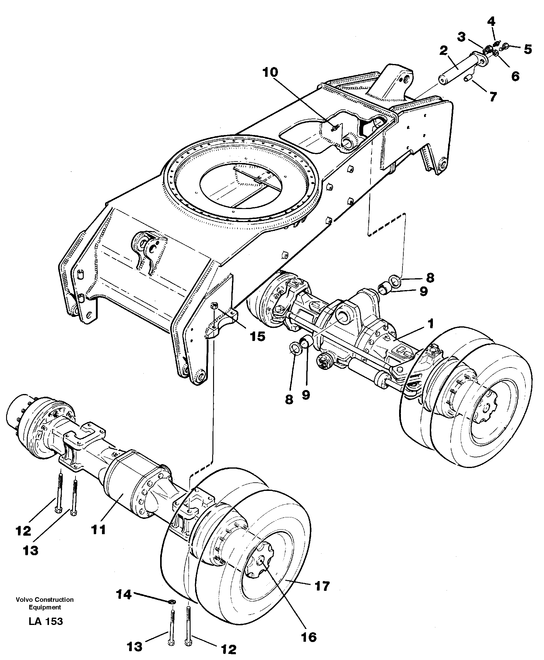 Схема запчастей Volvo EW150C - 41917 Planet axles with fitting parts EW150C SER NO 689-