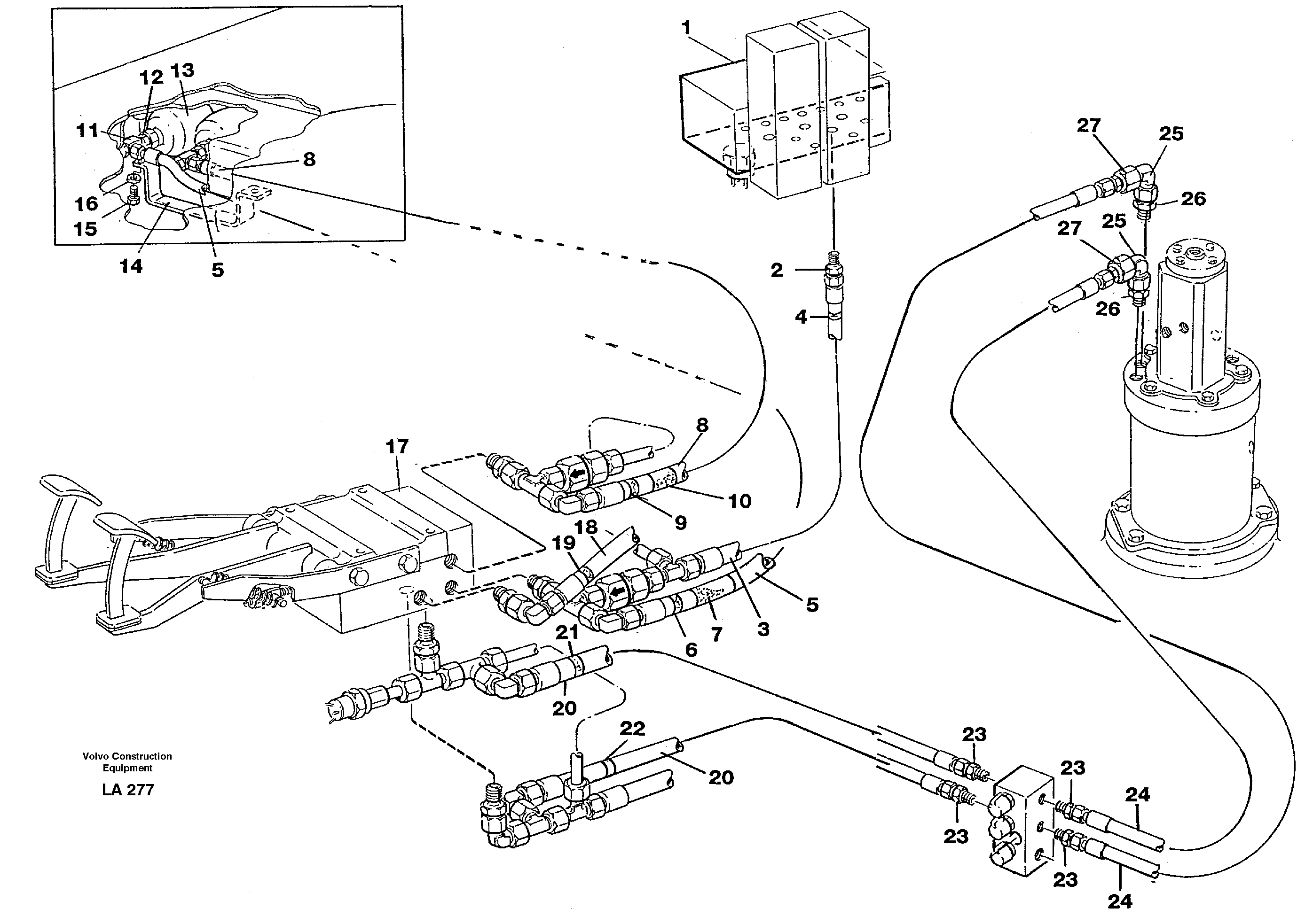 Схема запчастей Volvo EW150C - 41919 Brake system, superstructure EW150C SER NO 689-