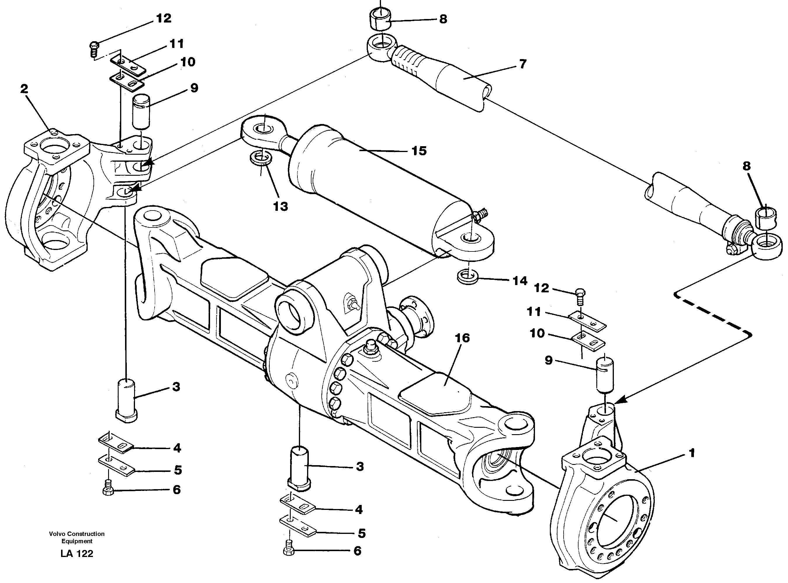 Схема запчастей Volvo EW150C - 27746 Knuckle ret and parallel stay EW150C SER NO 689-