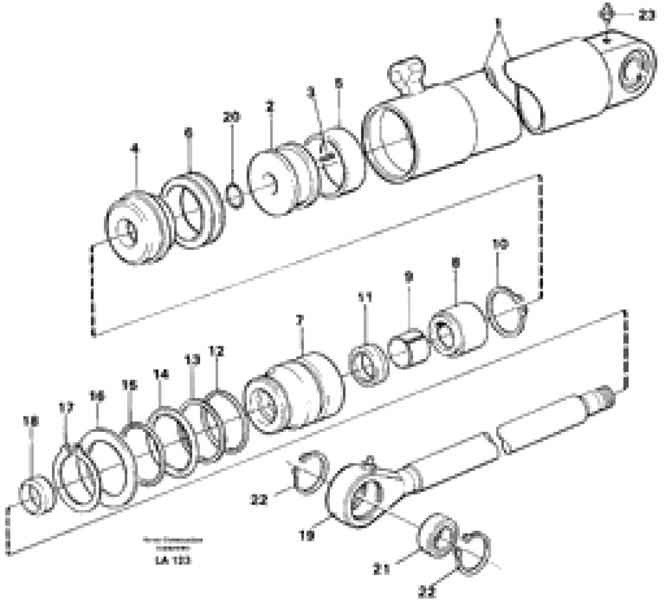 Схема запчастей Volvo EW150C - 44954 Hydraulic cylinder, steering EW150C SER NO 689-