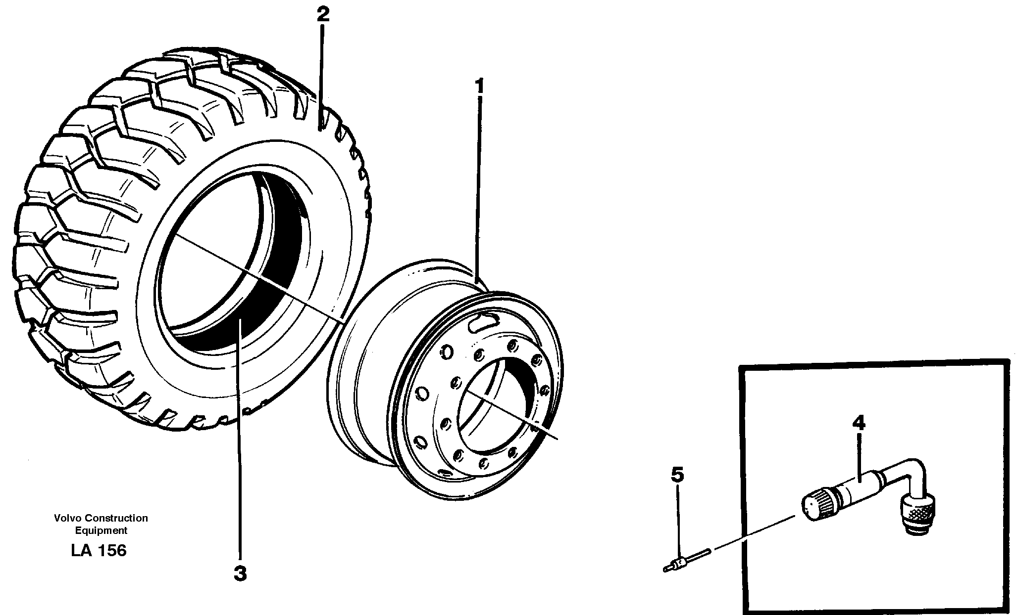 Схема запчастей Volvo EW150C - 49473 Wheels, wide-base EW150C SER NO 689-