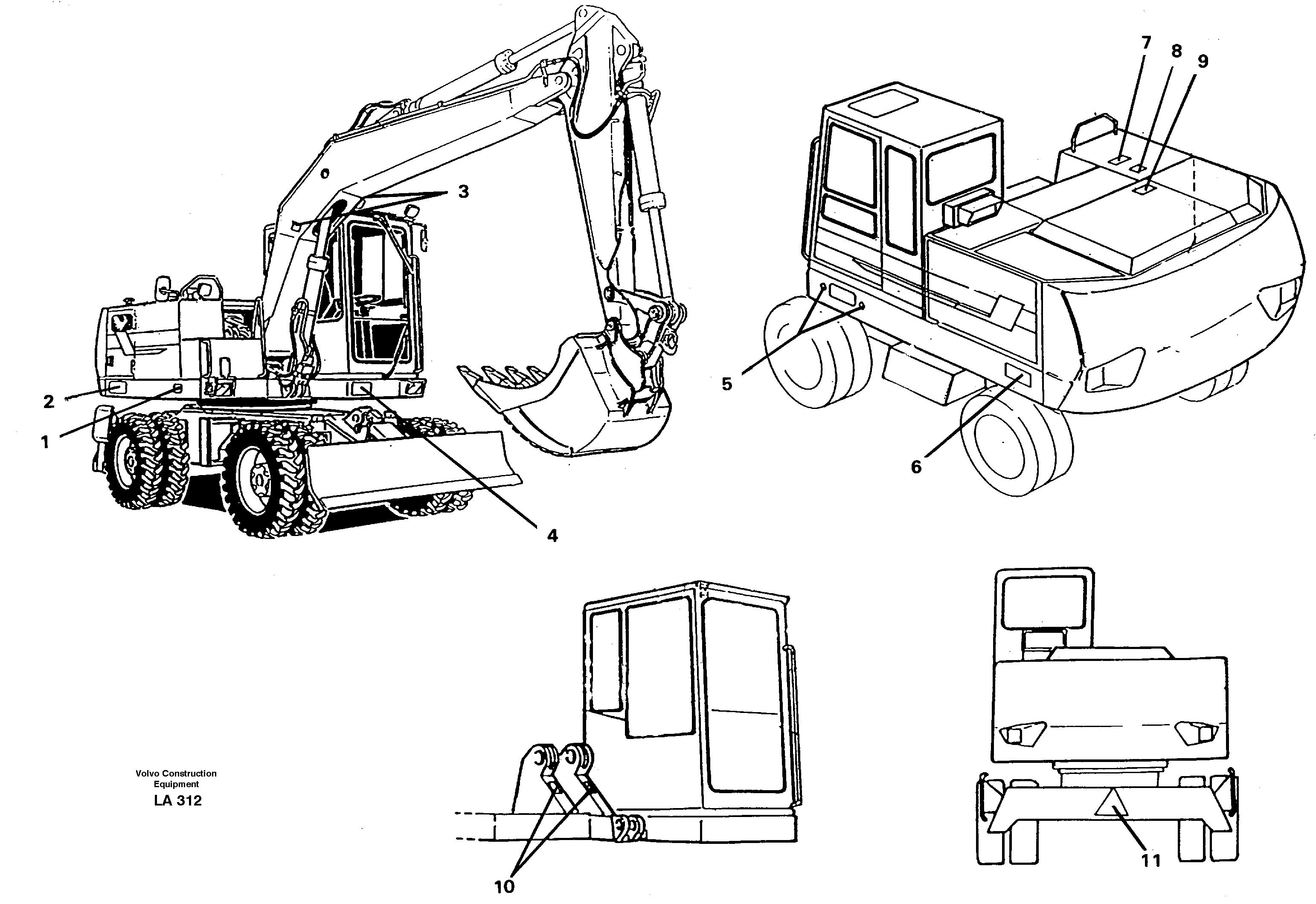 Схема запчастей Volvo EW150C - 28222 Sign plates and transfer,outer location EW150C SER NO 689-