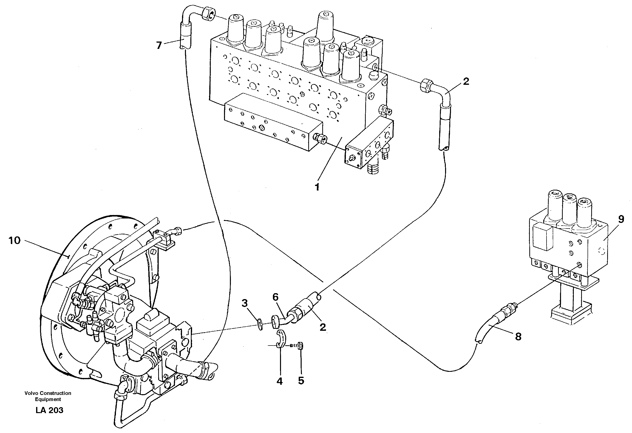 Схема запчастей Volvo EW150C - 87049 Hydraulic system, feed line EW150C SER NO 689-