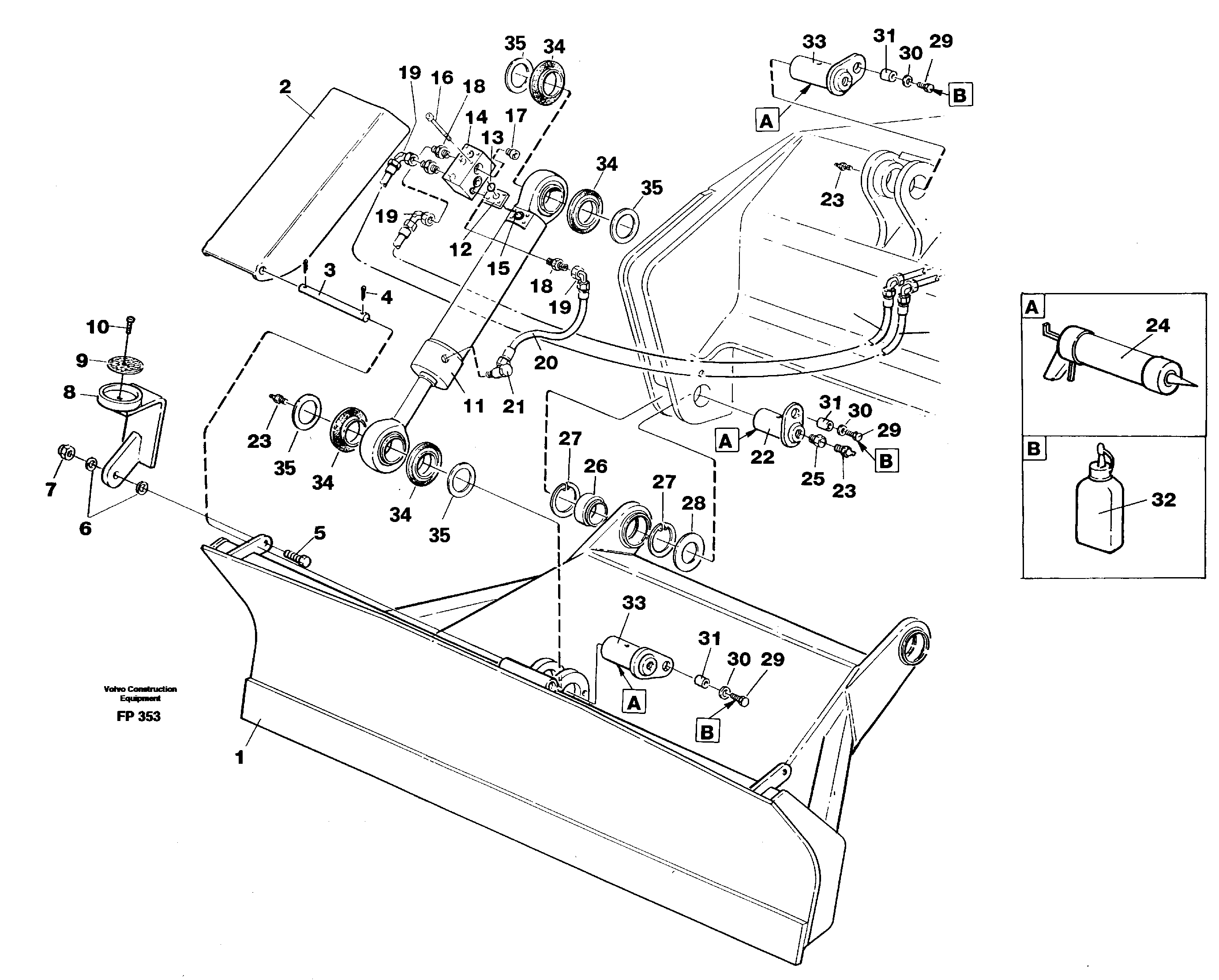 Схема запчастей Volvo EW150C - 10522 Dozer blade rear 2,5m, 2,6m EW150C ?KERMAN ?KERMAN EW150C SER NO - 688