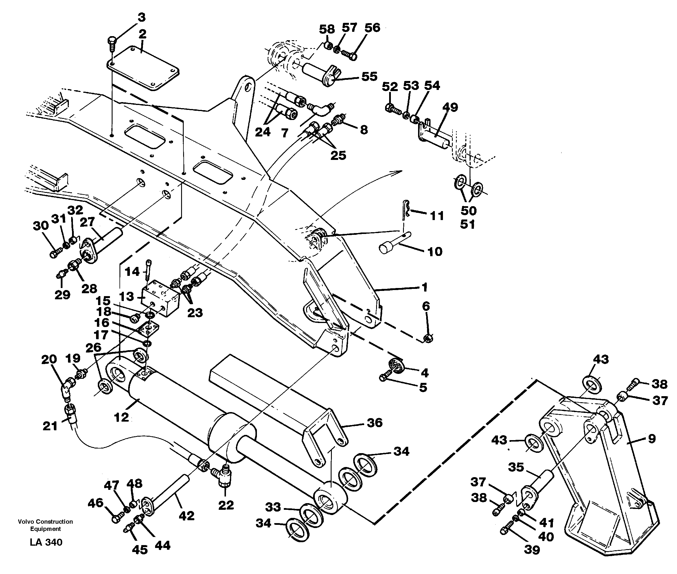 Схема запчастей Volvo EW150C - 43785 Stabilisors with fixed plate EW150C SER NO 689-