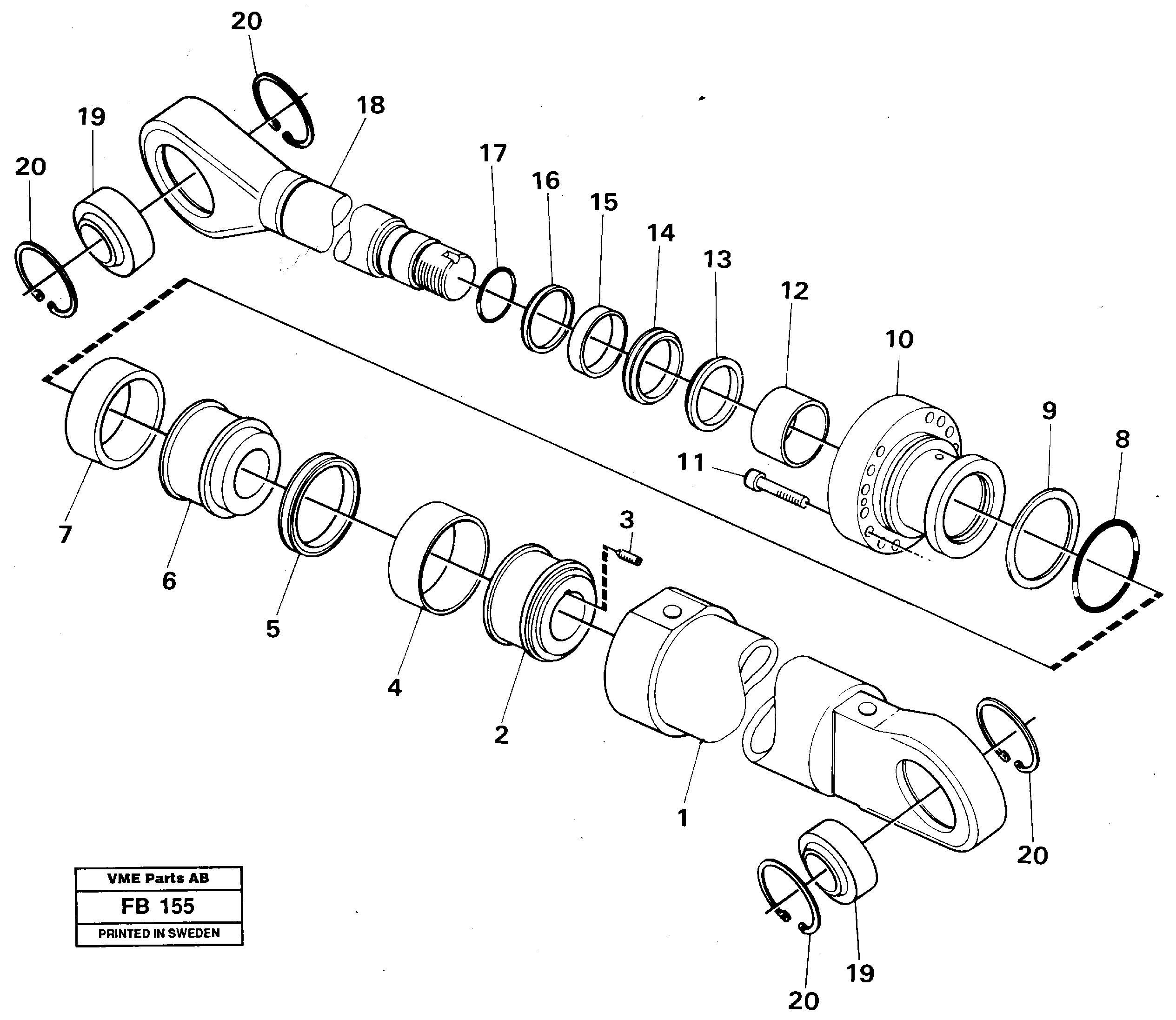 Схема запчастей Volvo EW230B - 45113 Гидроцилиндр стрелы EW230B ?KERMAN ?KERMAN EW230B