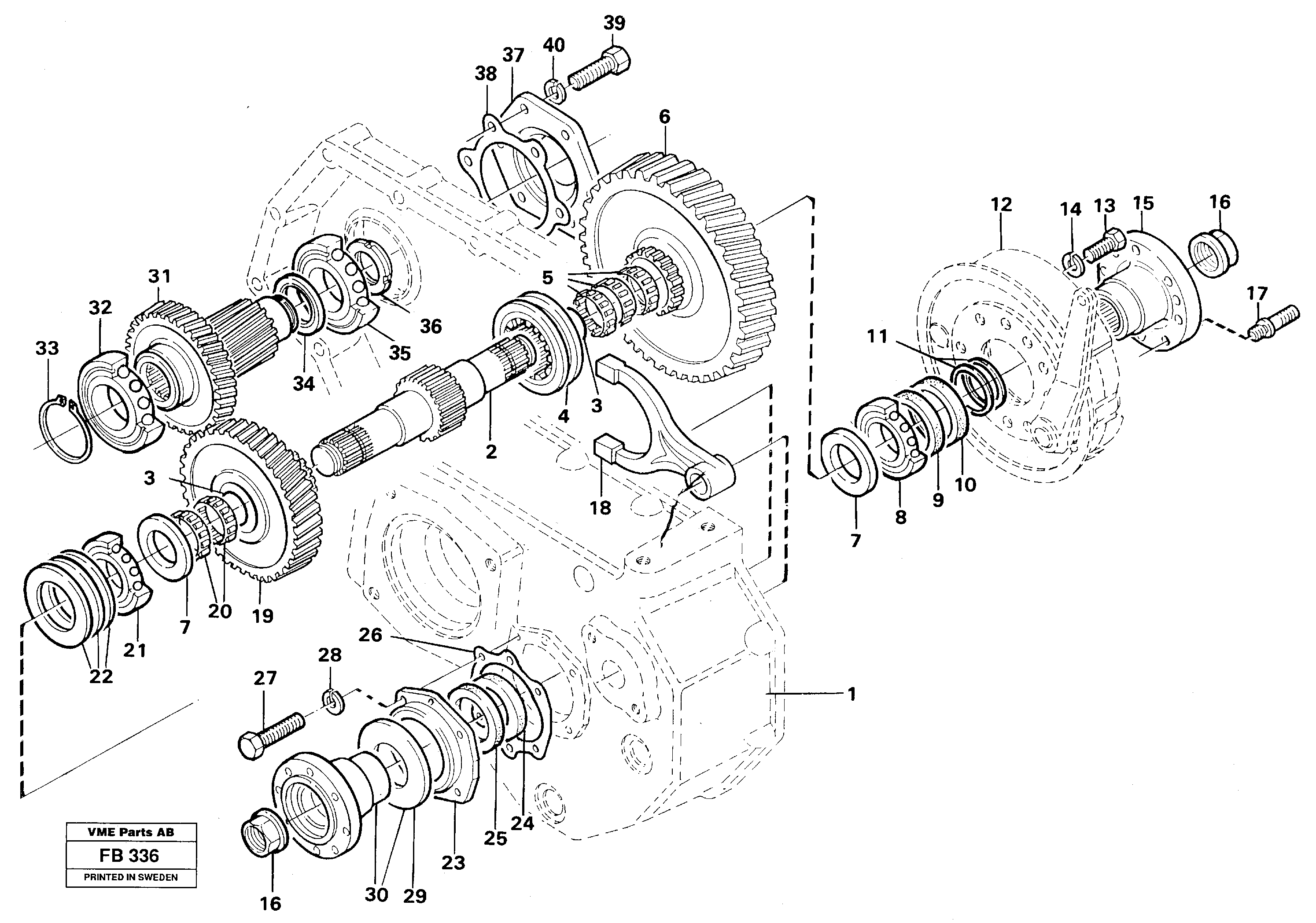 Схема запчастей Volvo EW230B - 35397 Gear box Drive gear and shafts EW230B ?KERMAN ?KERMAN EW230B