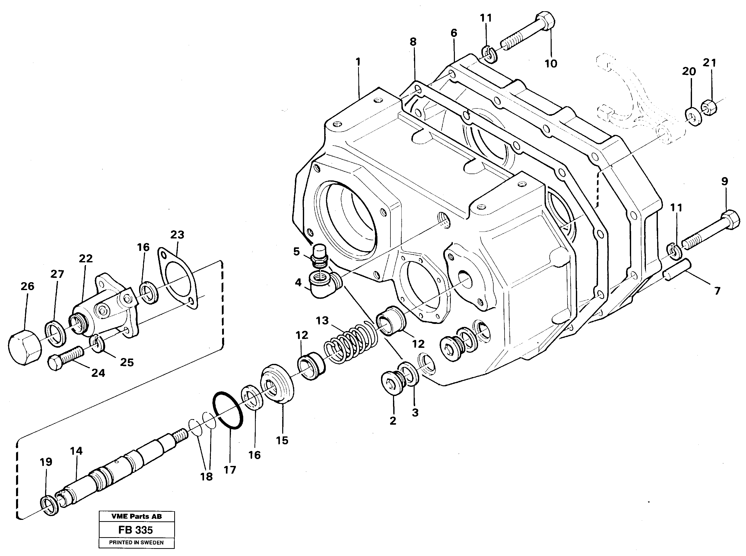 Схема запчастей Volvo EW230B - 45146 Gear box Housing with fitting parts EW230B ?KERMAN ?KERMAN EW230B