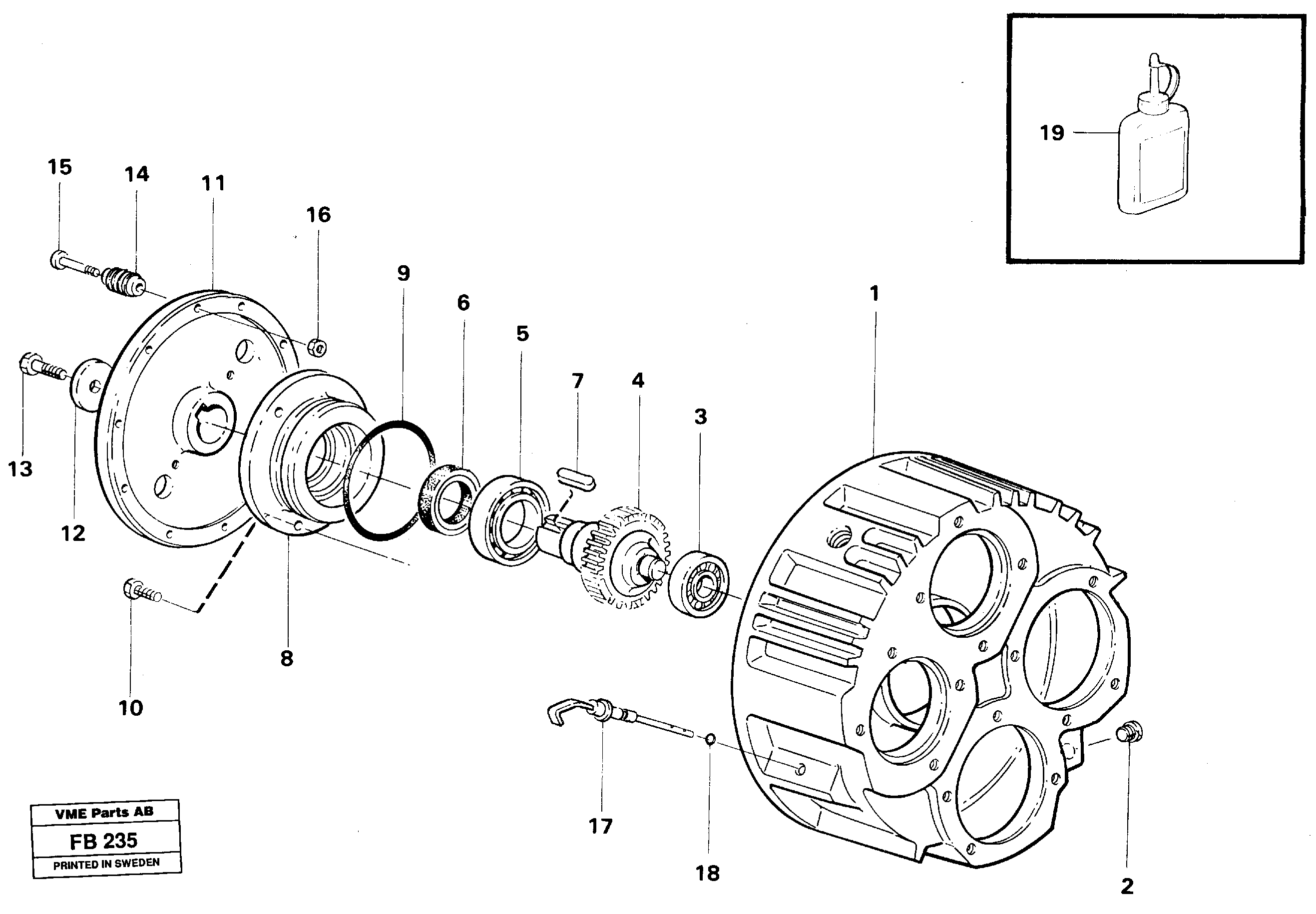 Схема запчастей Volvo EW230B - 54338 Pump gear box EW230B ?KERMAN ?KERMAN EW230B