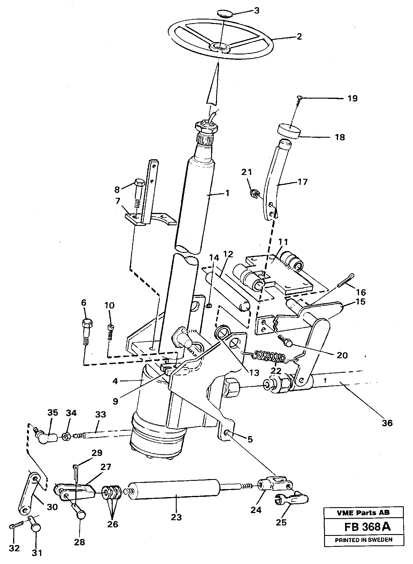 Схема запчастей Volvo EW230B - 36388 Adjustable steering column EW230B ?KERMAN ?KERMAN EW230B