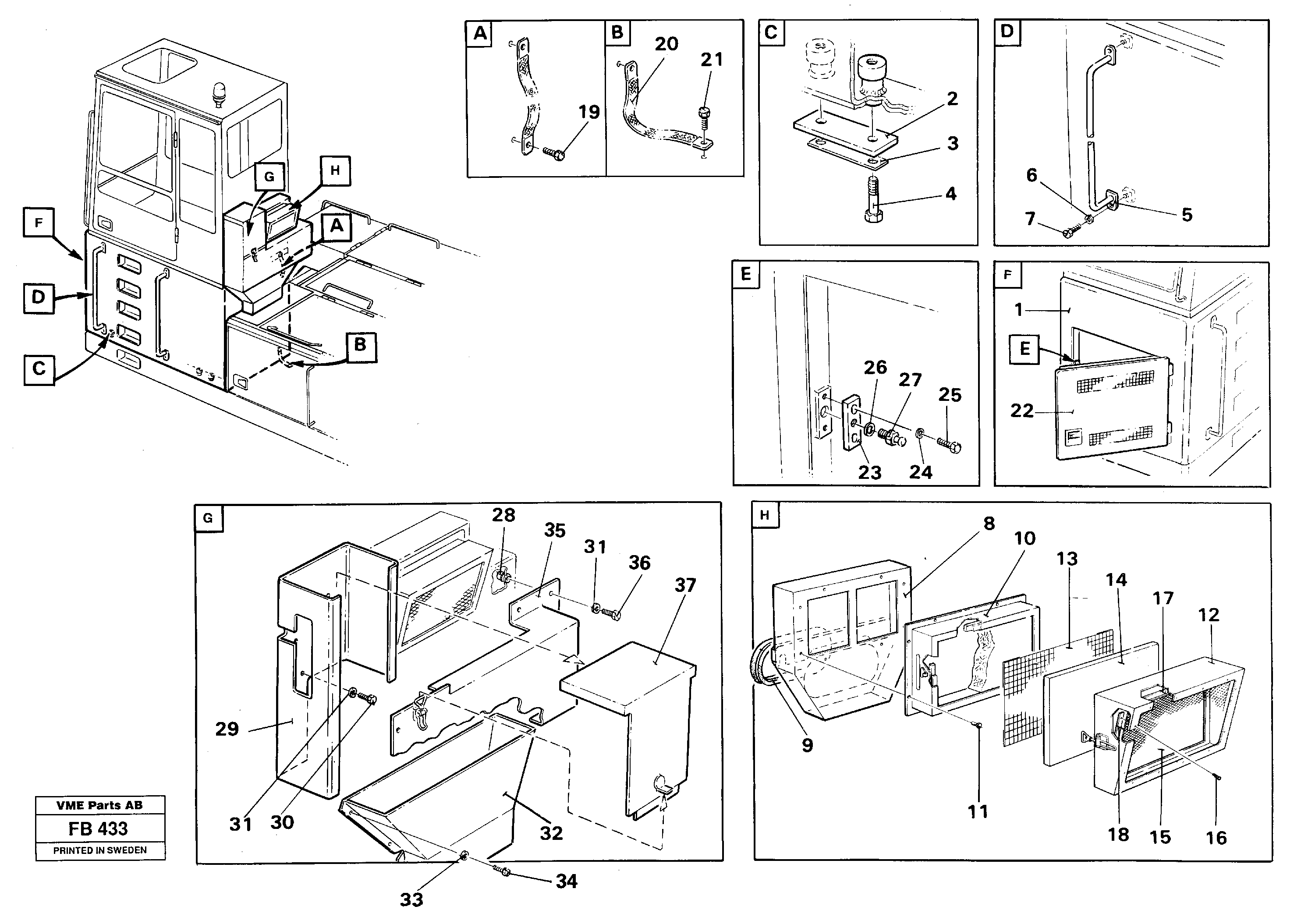 Схема запчастей Volvo EW230B - 31742 Cab elevation on superstructure, 1220 mm EW230B ?KERMAN ?KERMAN EW230B