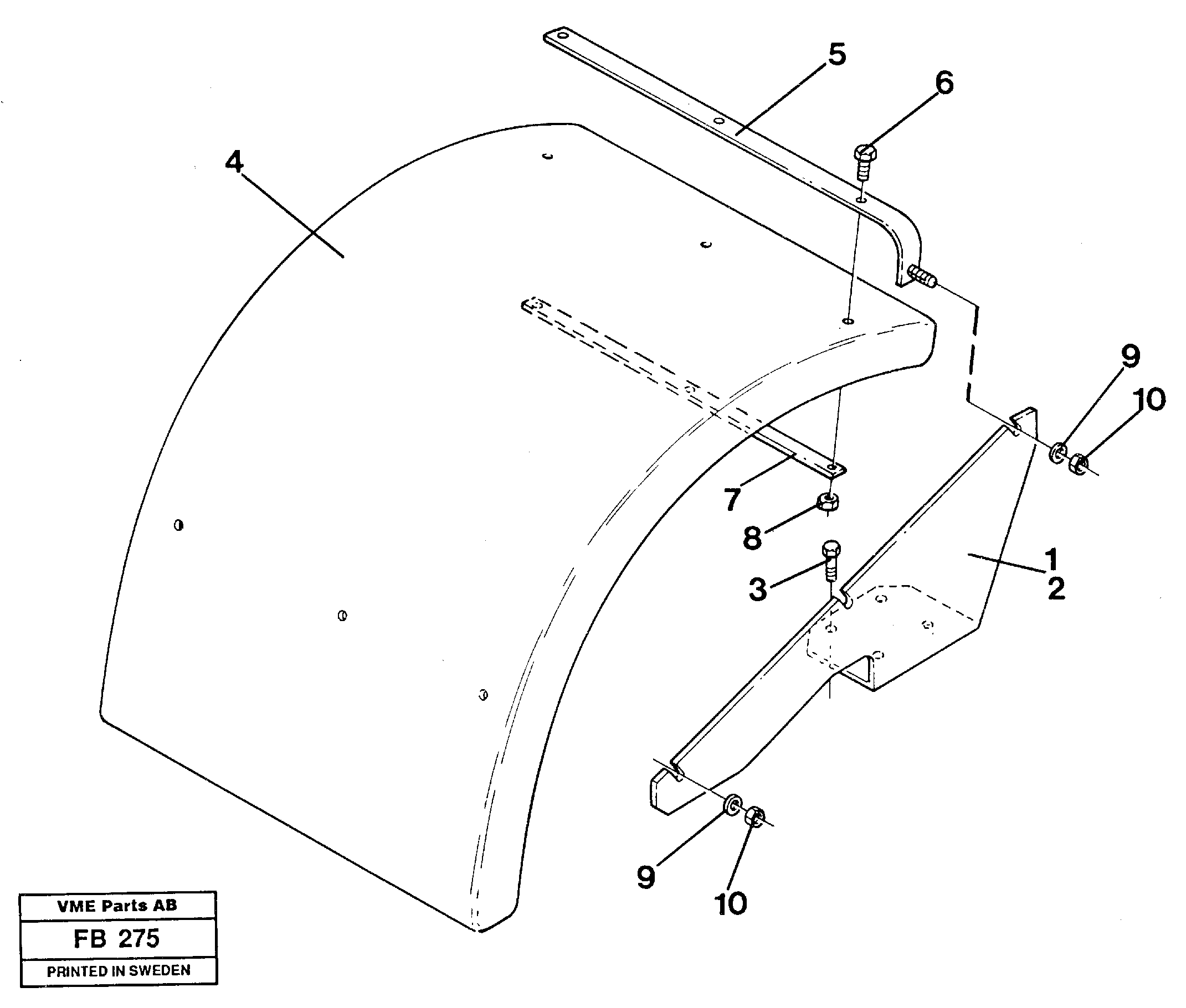 Схема запчастей Volvo EW230B - 33698 Mud guards, front EW230B ?KERMAN ?KERMAN EW230B