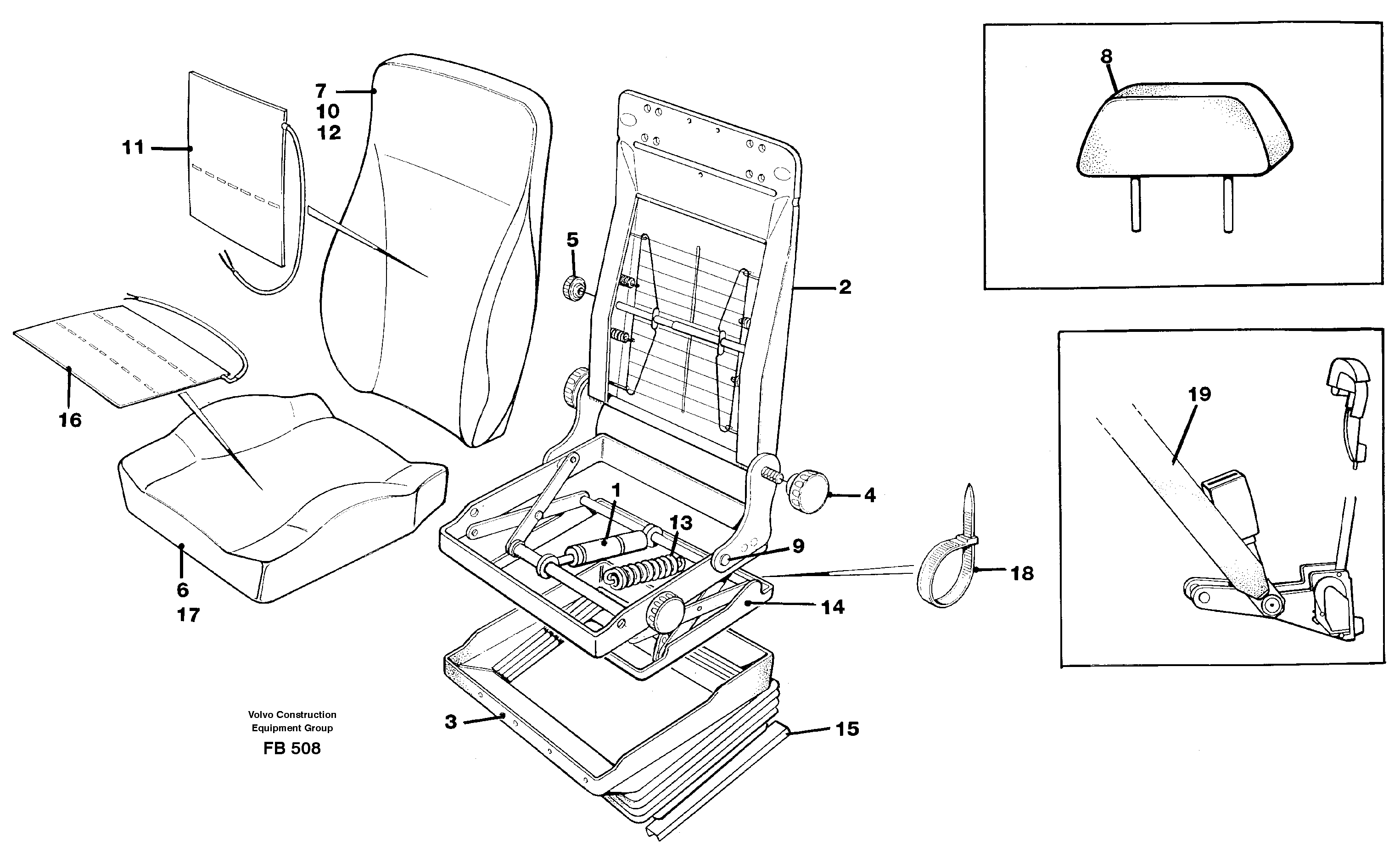 Схема запчастей Volvo EW230B - 12093 Operators seat Be-ge EW230B ?KERMAN ?KERMAN EW230B