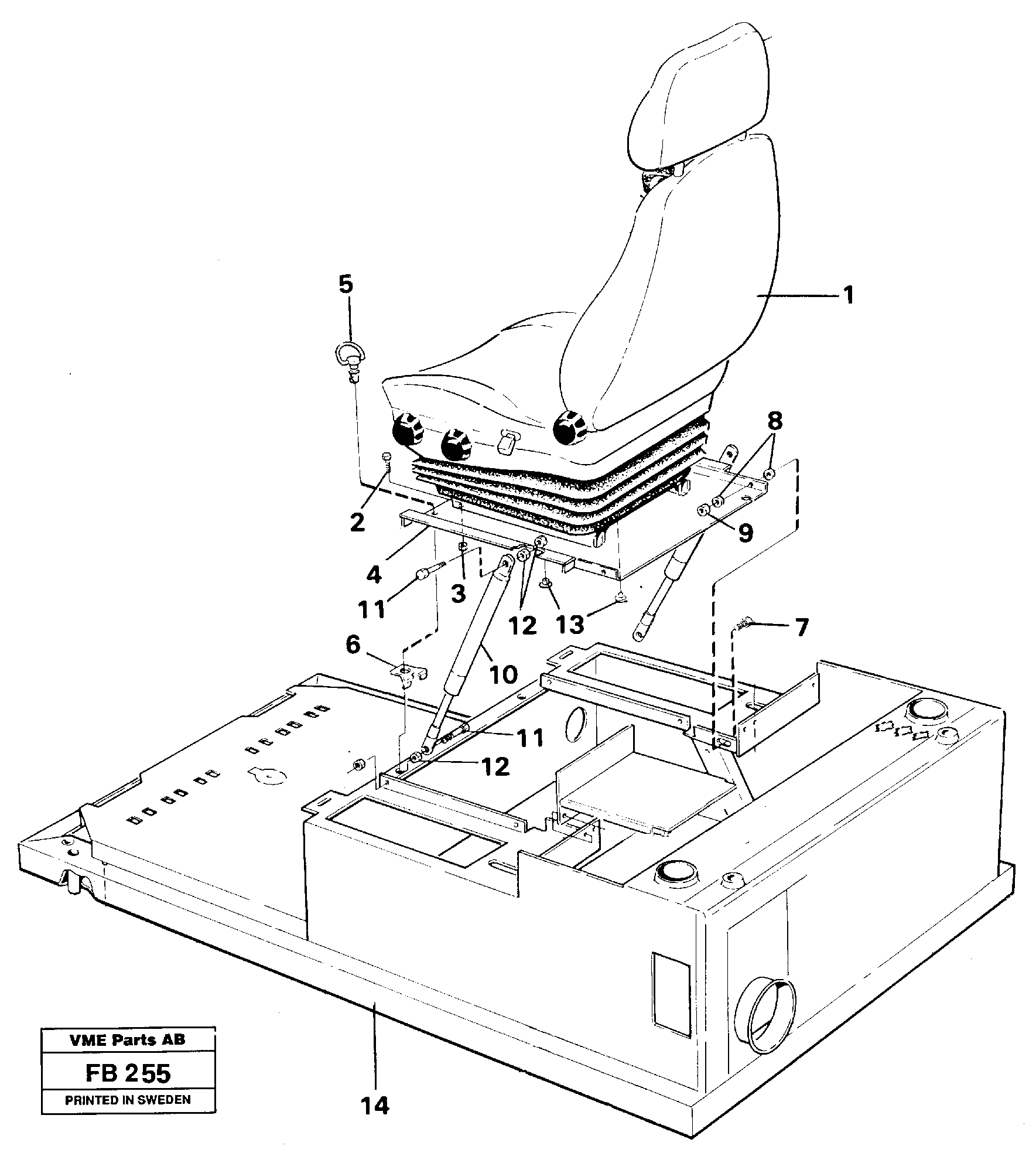 Схема запчастей Volvo EW230B - 30237 Drivers seat with fitting part EW230B ?KERMAN ?KERMAN EW230B