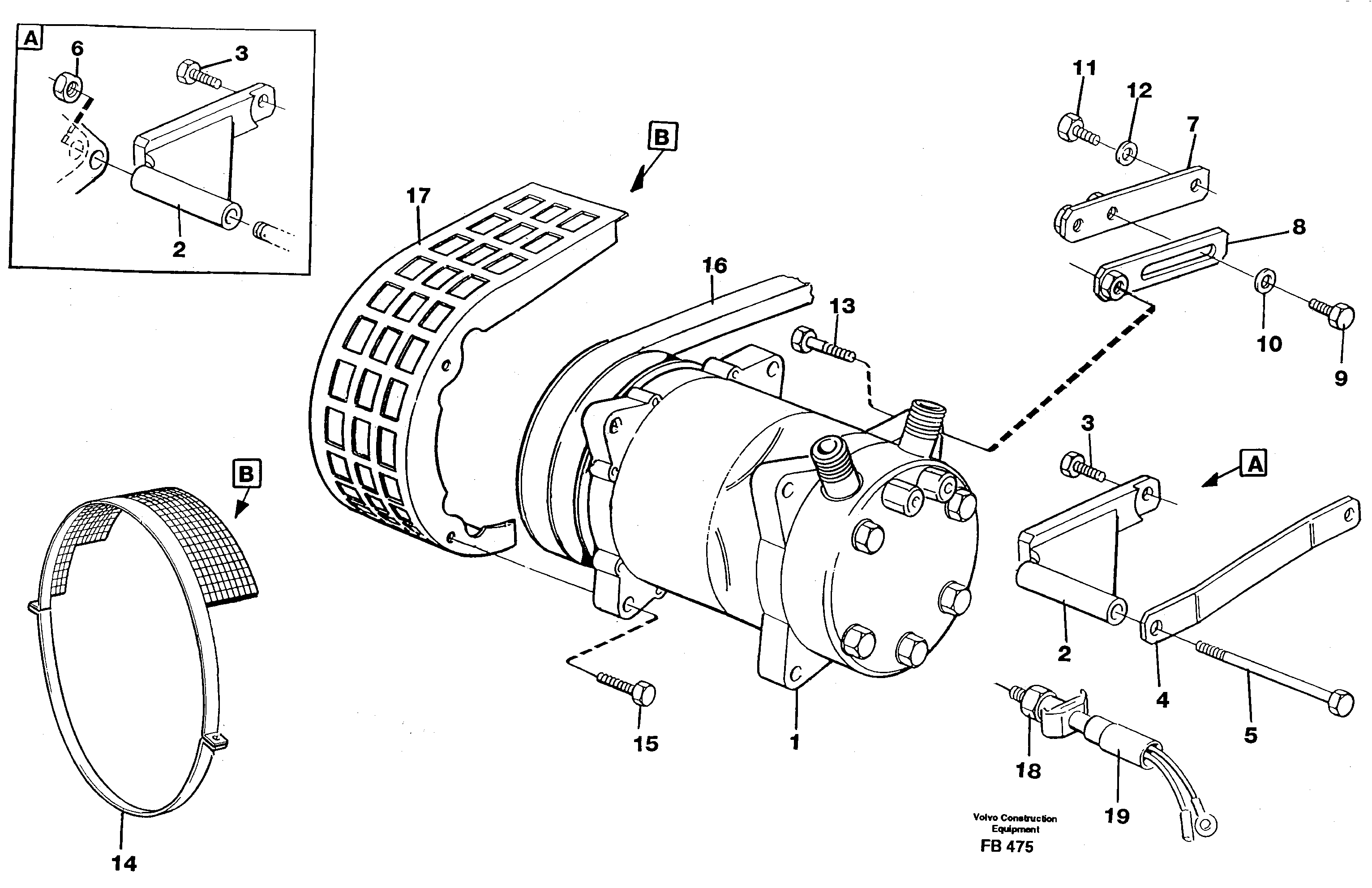 Схема запчастей Volvo EW230B - 30515 Compressor with fitting parts Cooling agent R134 A EW230B ?KERMAN ?KERMAN EW230B