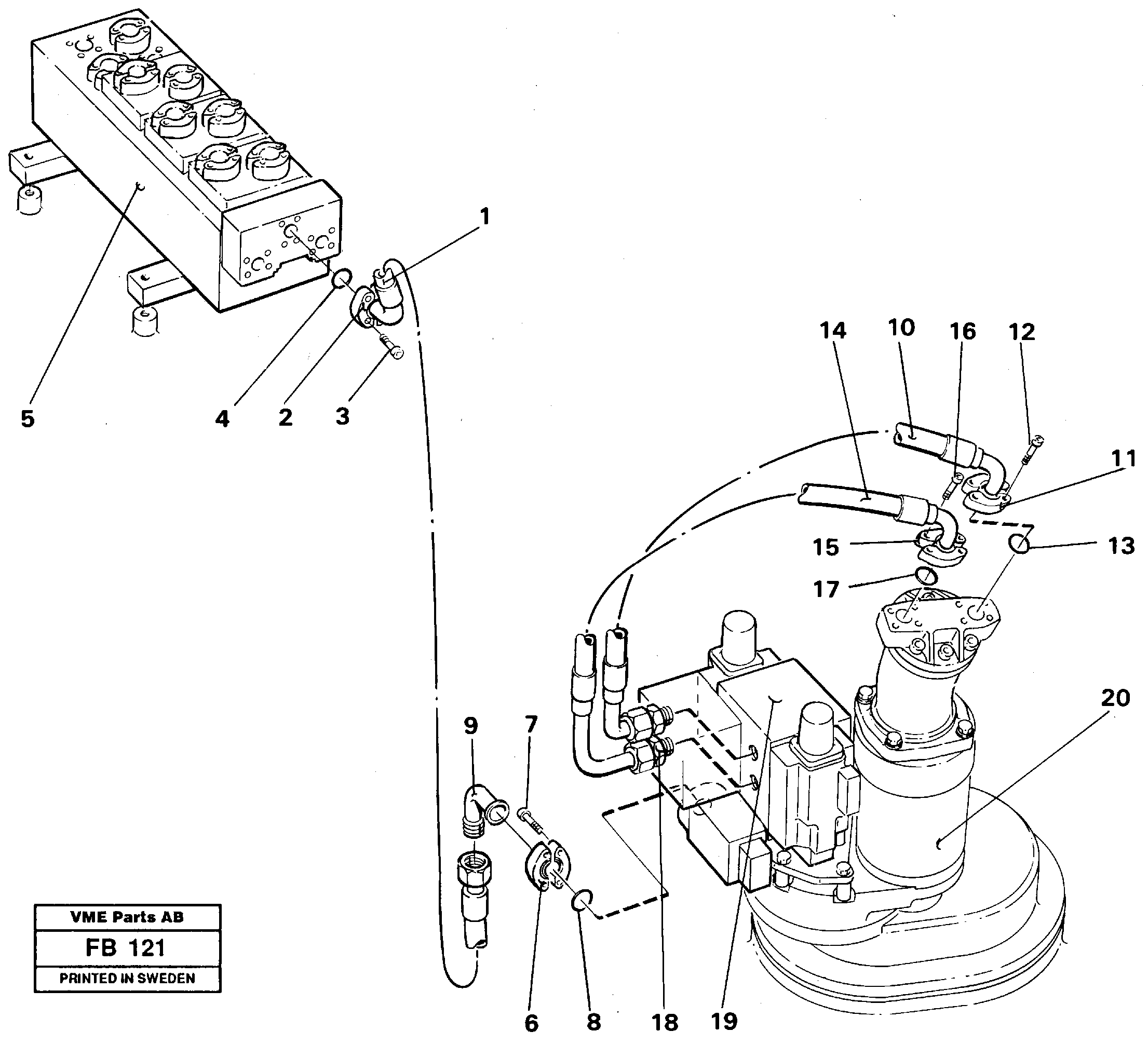 Схема запчастей Volvo EW230B - 90153 Hydraulic system, slewing EW230B ?KERMAN ?KERMAN EW230B