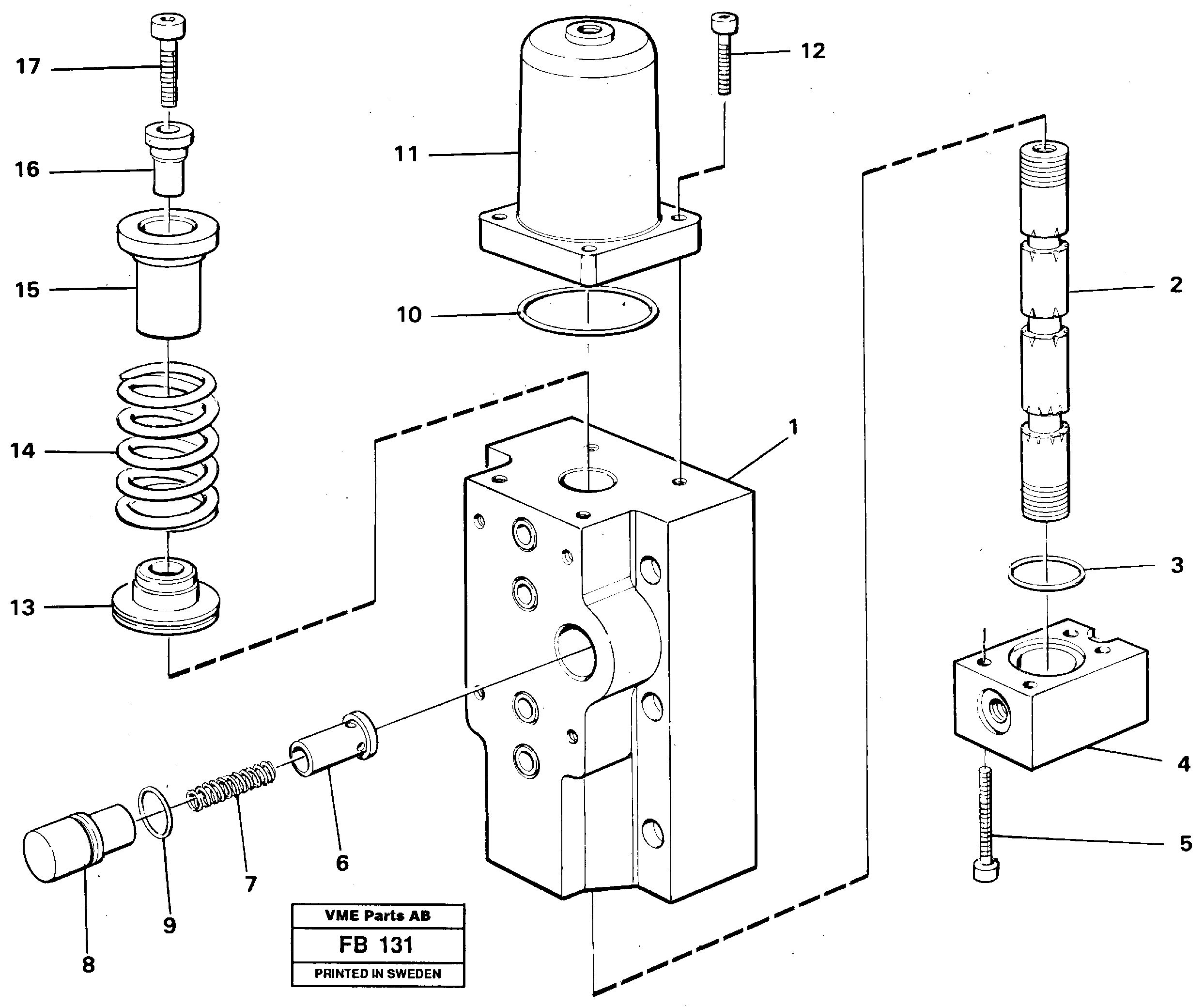 Схема запчастей Volvo EW230B - 106023 Four-way valve Primary transport EW230B ?KERMAN ?KERMAN EW230B