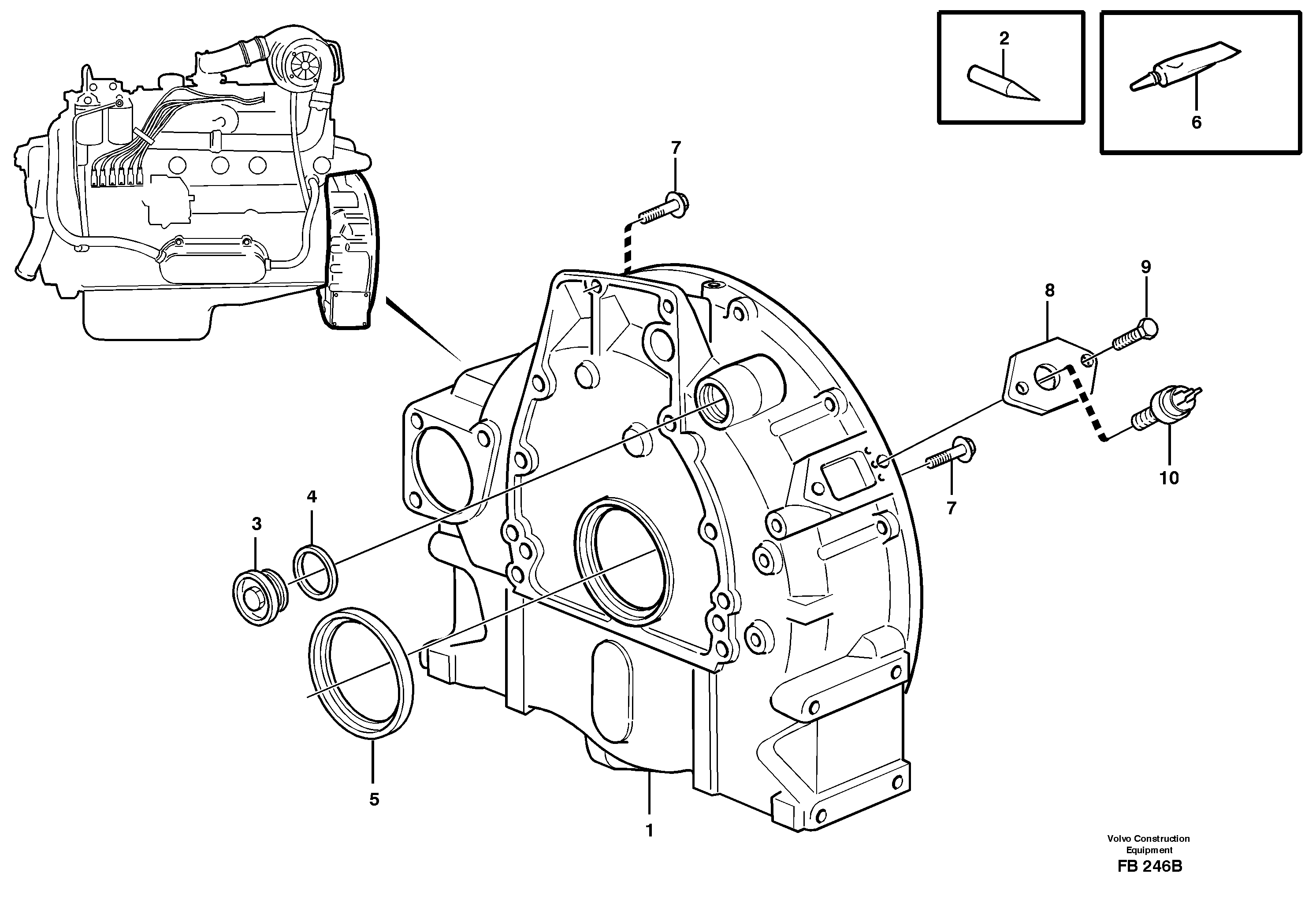 Схема запчастей Volvo EW230B - 17809 Картер маховика EW230B ?KERMAN ?KERMAN EW230B