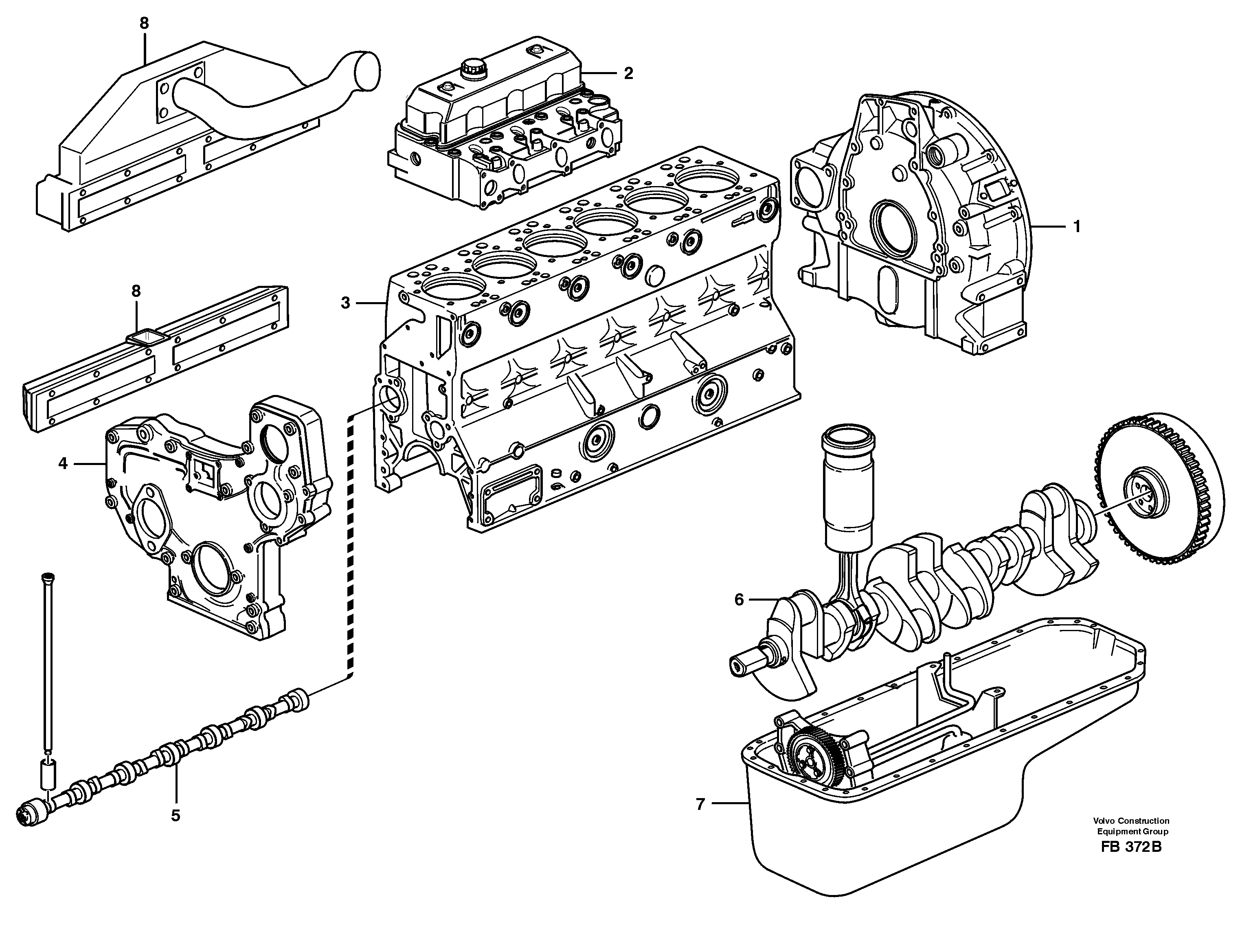 Схема запчастей Volvo EW230B - 83701 Motor Td 61 Ge/63 Kie EW230B ?KERMAN ?KERMAN EW230B