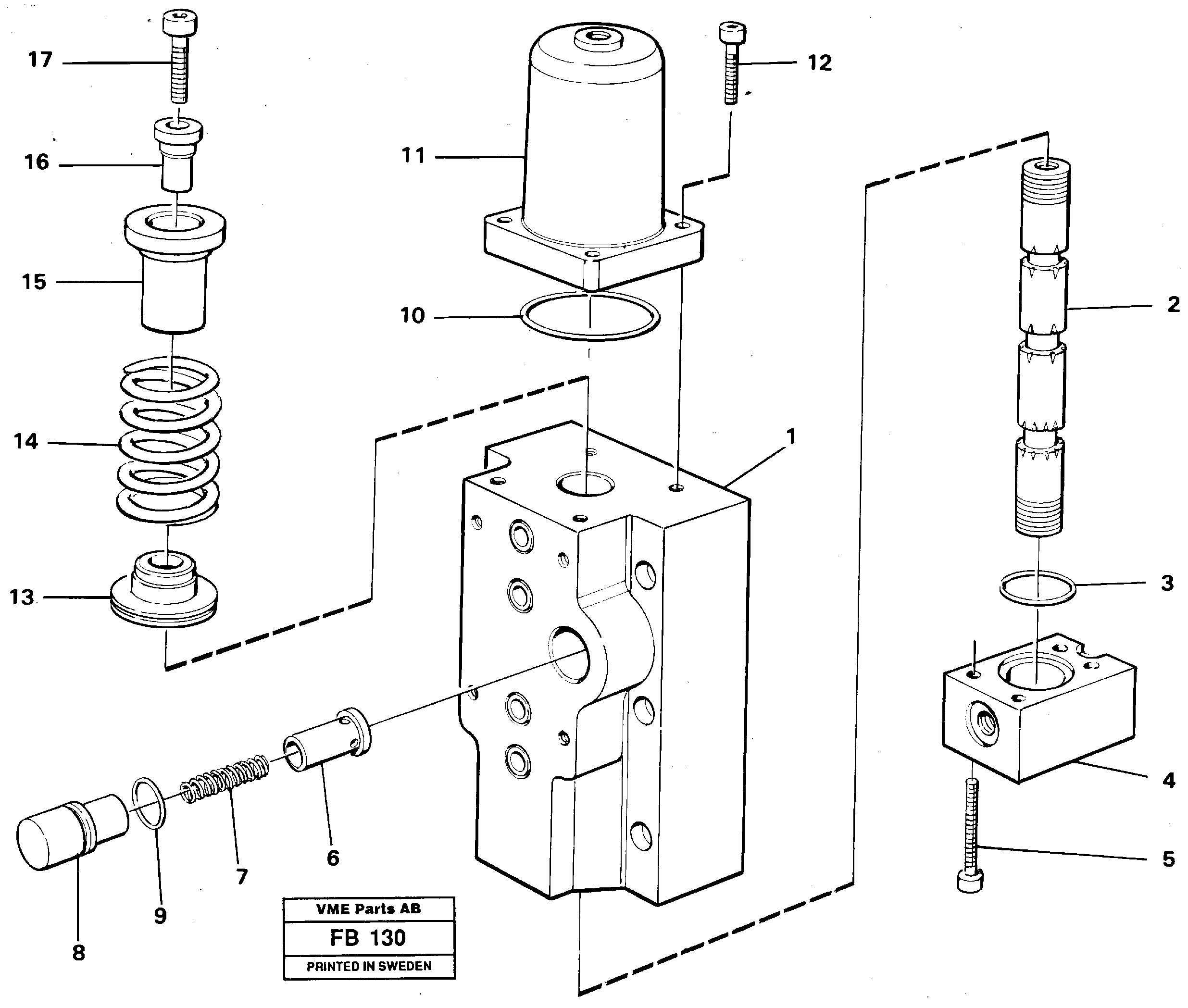 Схема запчастей Volvo EW230B - 106493 Four-way valve EW230B ?KERMAN ?KERMAN EW230B