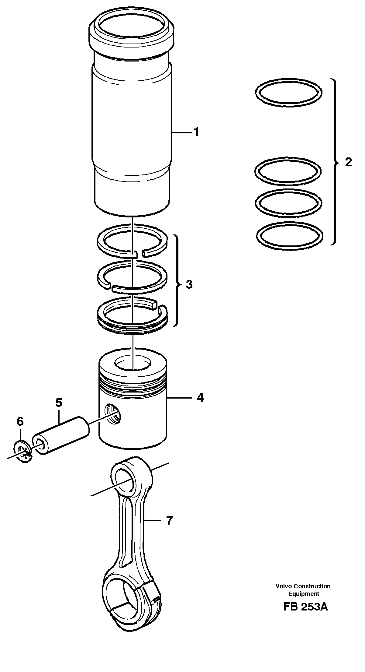 Схема запчастей Volvo EW230B - 19790 Cylinder liner and piston EW230B ?KERMAN ?KERMAN EW230B