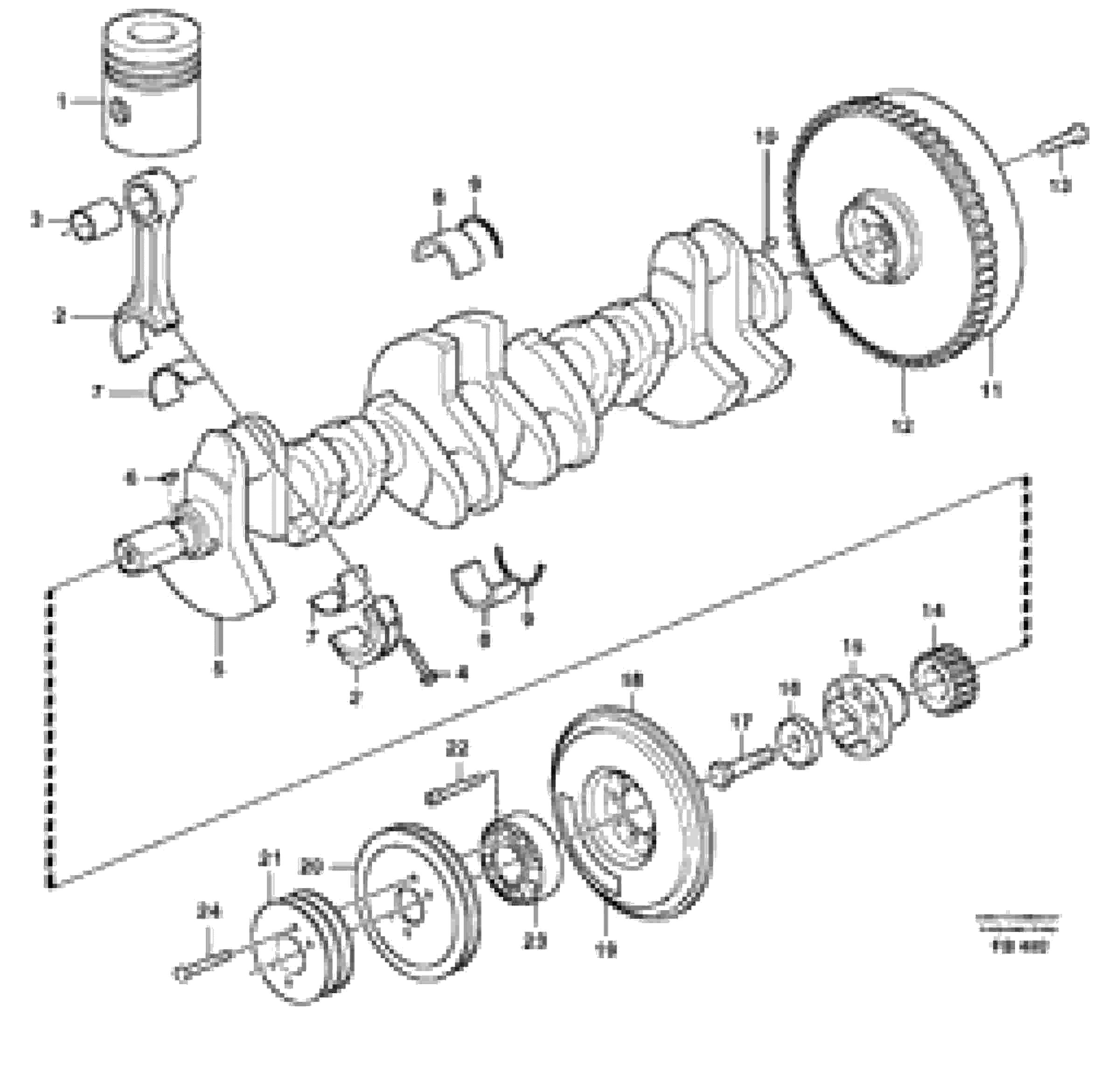 Схема запчастей Volvo EW230B - 39438 Crankshaft and related parts EW230B ?KERMAN ?KERMAN EW230B