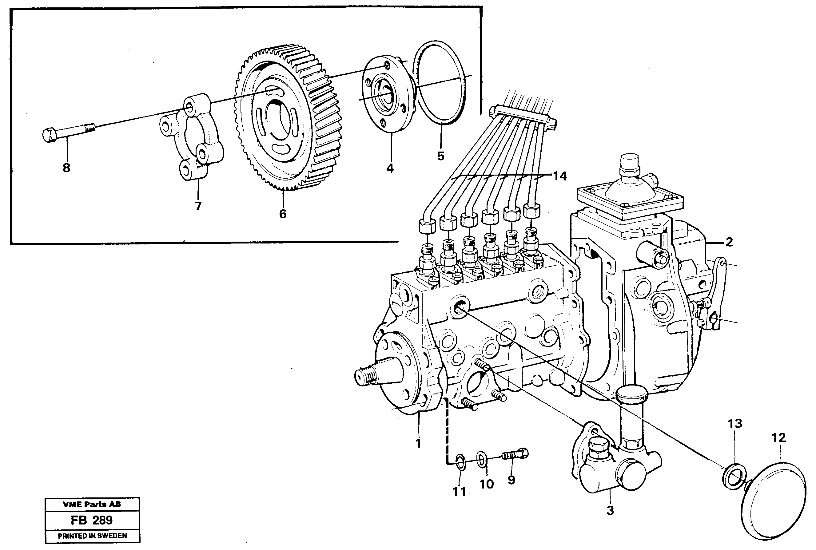 Схема запчастей Volvo EW230B - 36128 Injection pump with drive EW230B ?KERMAN ?KERMAN EW230B