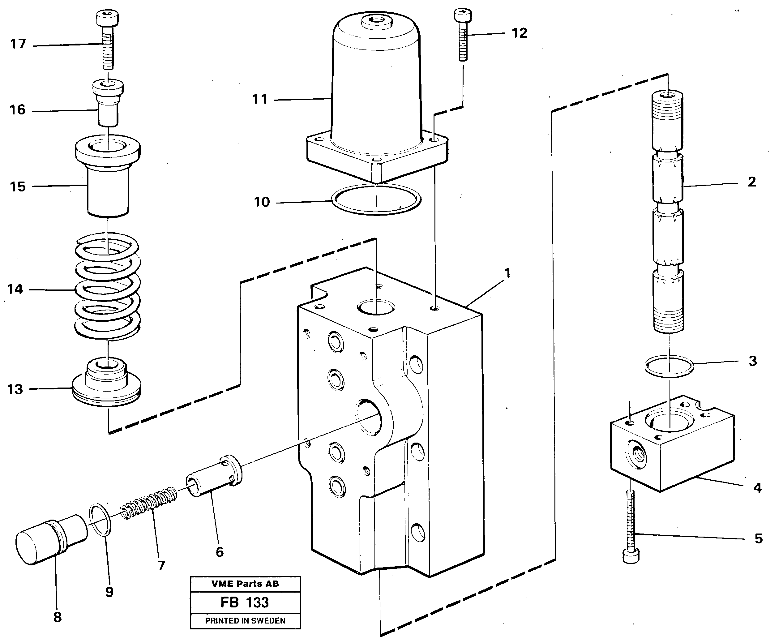Схема запчастей Volvo EW230B - 98878 Four-way valve Secondary transport EW230B ?KERMAN ?KERMAN EW230B