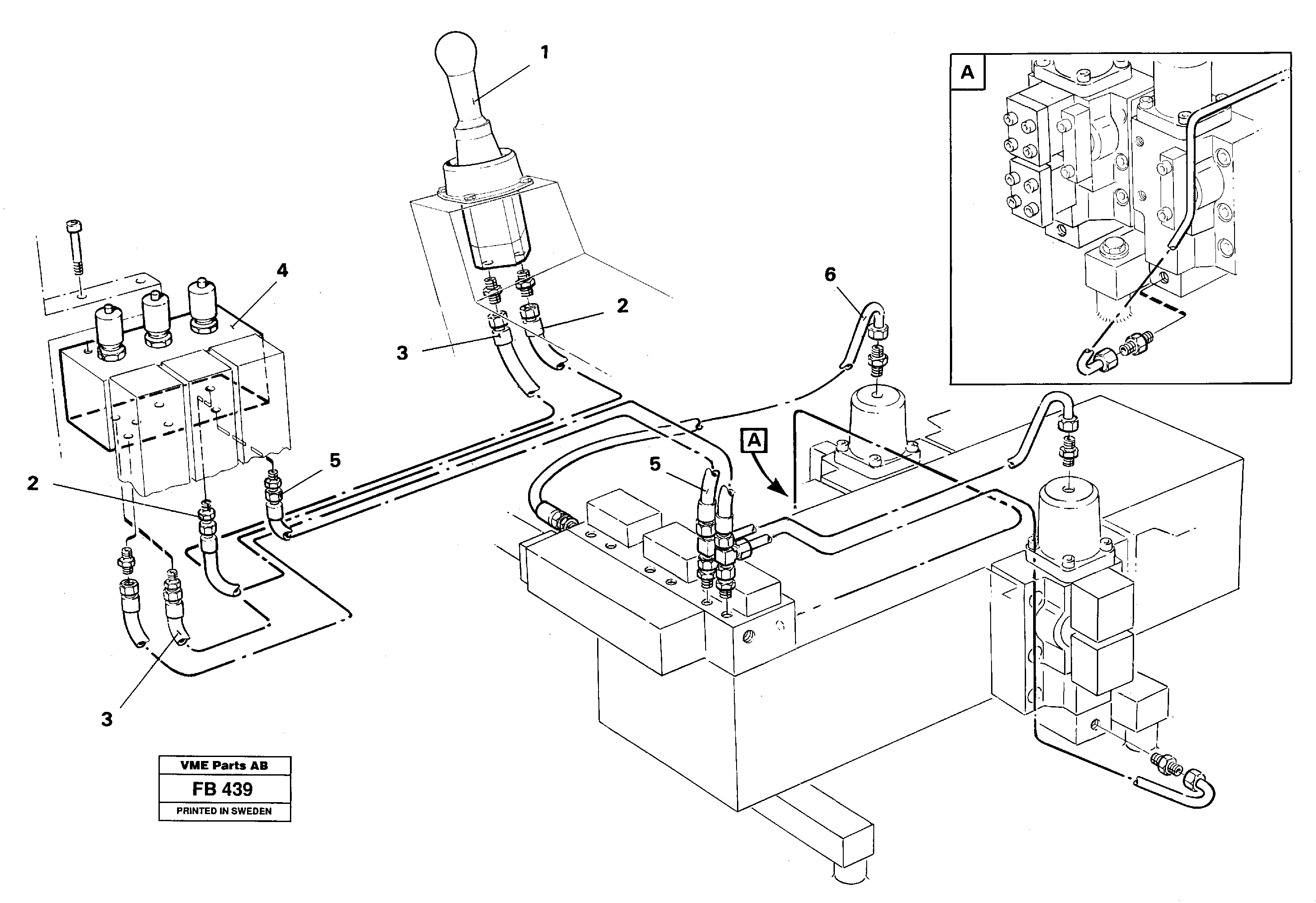 Схема запчастей Volvo EW230B - 26822 Servo hydraulic system, dipper on materials handling equipment EW230B ?KERMAN ?KERMAN EW230B