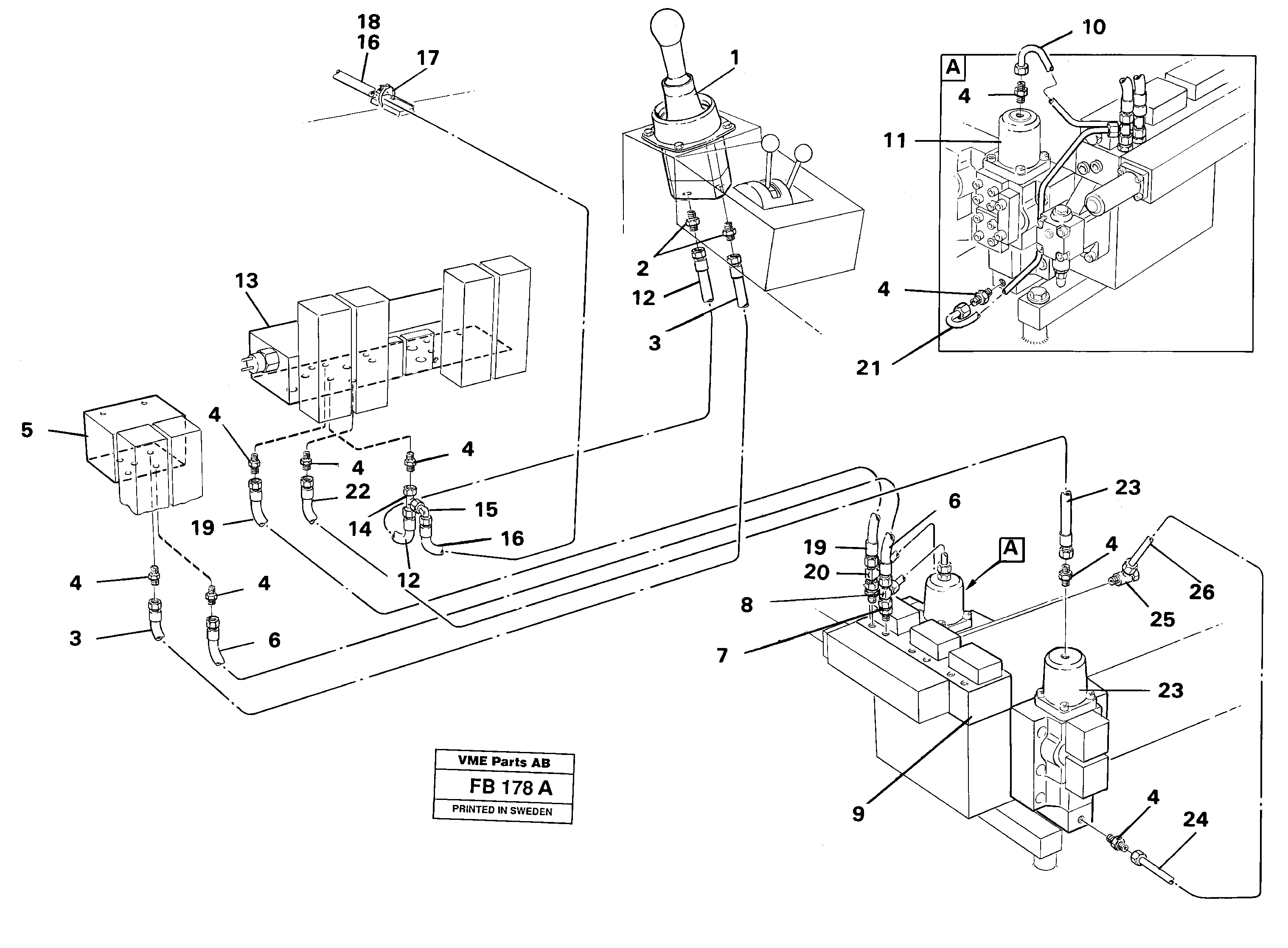 Схема запчастей Volvo EW230B - 30769 Servo hydraulics, boom EW230B ?KERMAN ?KERMAN EW230B