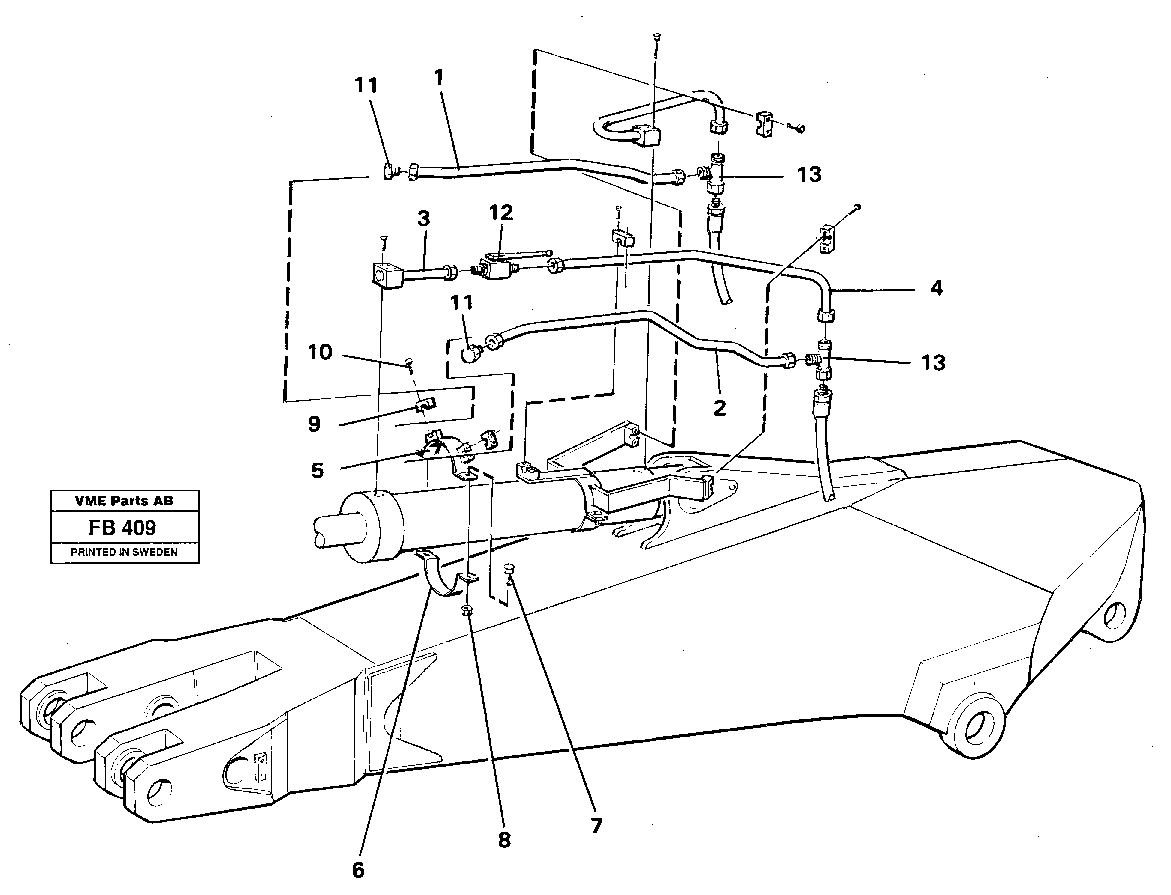 Схема запчастей Volvo EW230B - 28589 Parallel connected grab hydraulics on dipper arm EW230B ?KERMAN ?KERMAN EW230B