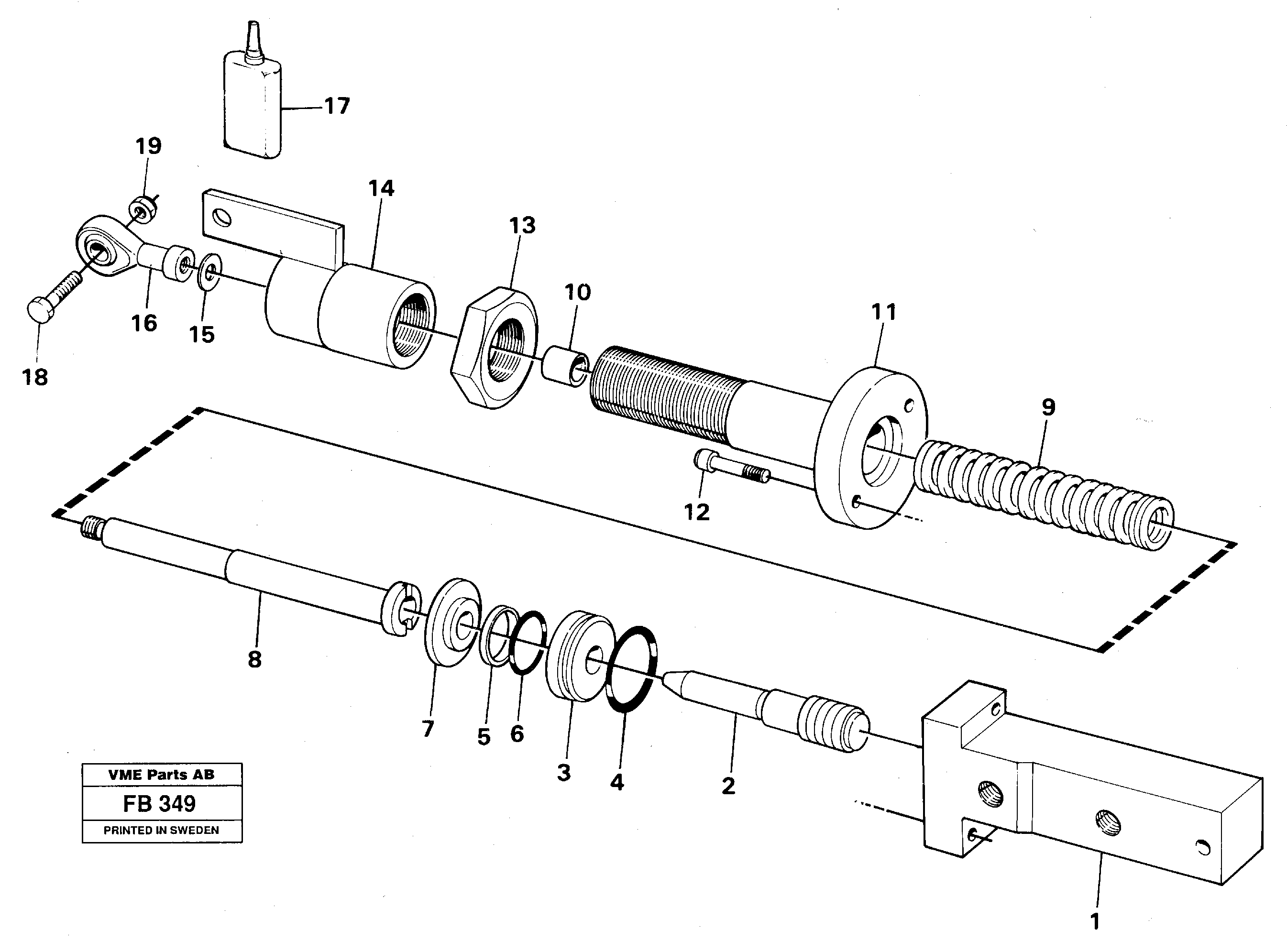 Схема запчастей Volvo EW230B - 19809 Гидроцилиндр EW230B ?KERMAN ?KERMAN EW230B