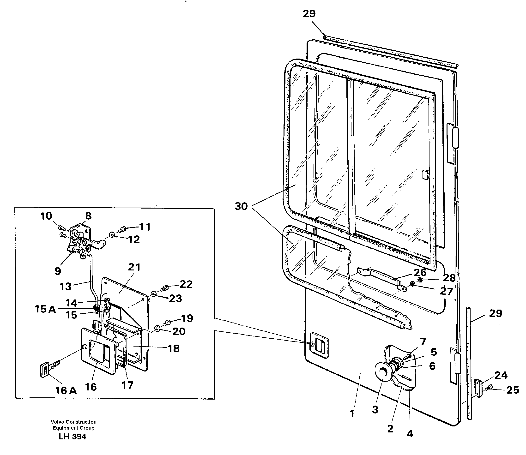 Схема запчастей Volvo EW230B - 39852 Door EW230B SER NO 1736-