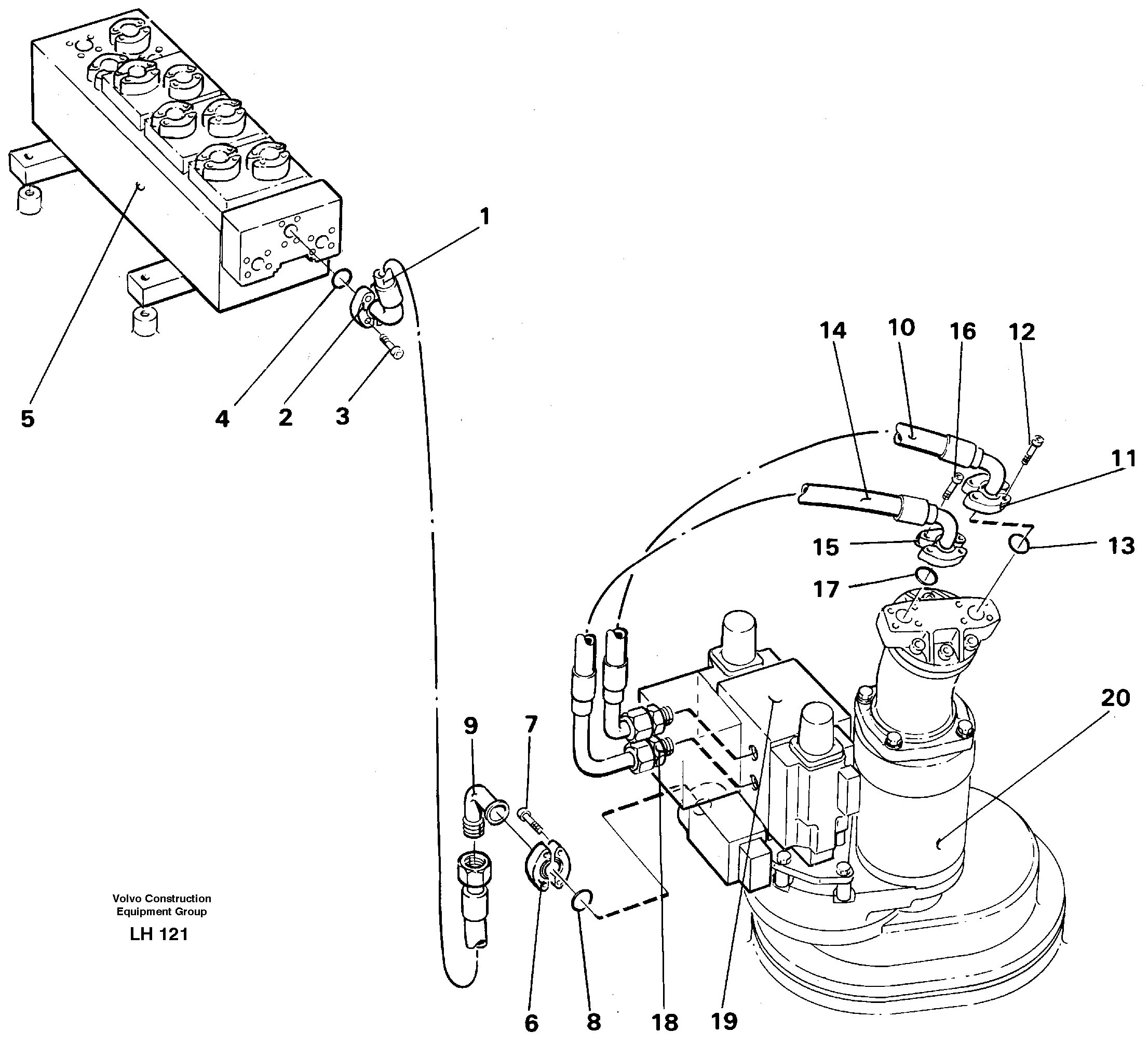 Схема запчастей Volvo EW230B - 86760 Hydraulic system, slewing EW230B SER NO 1736-