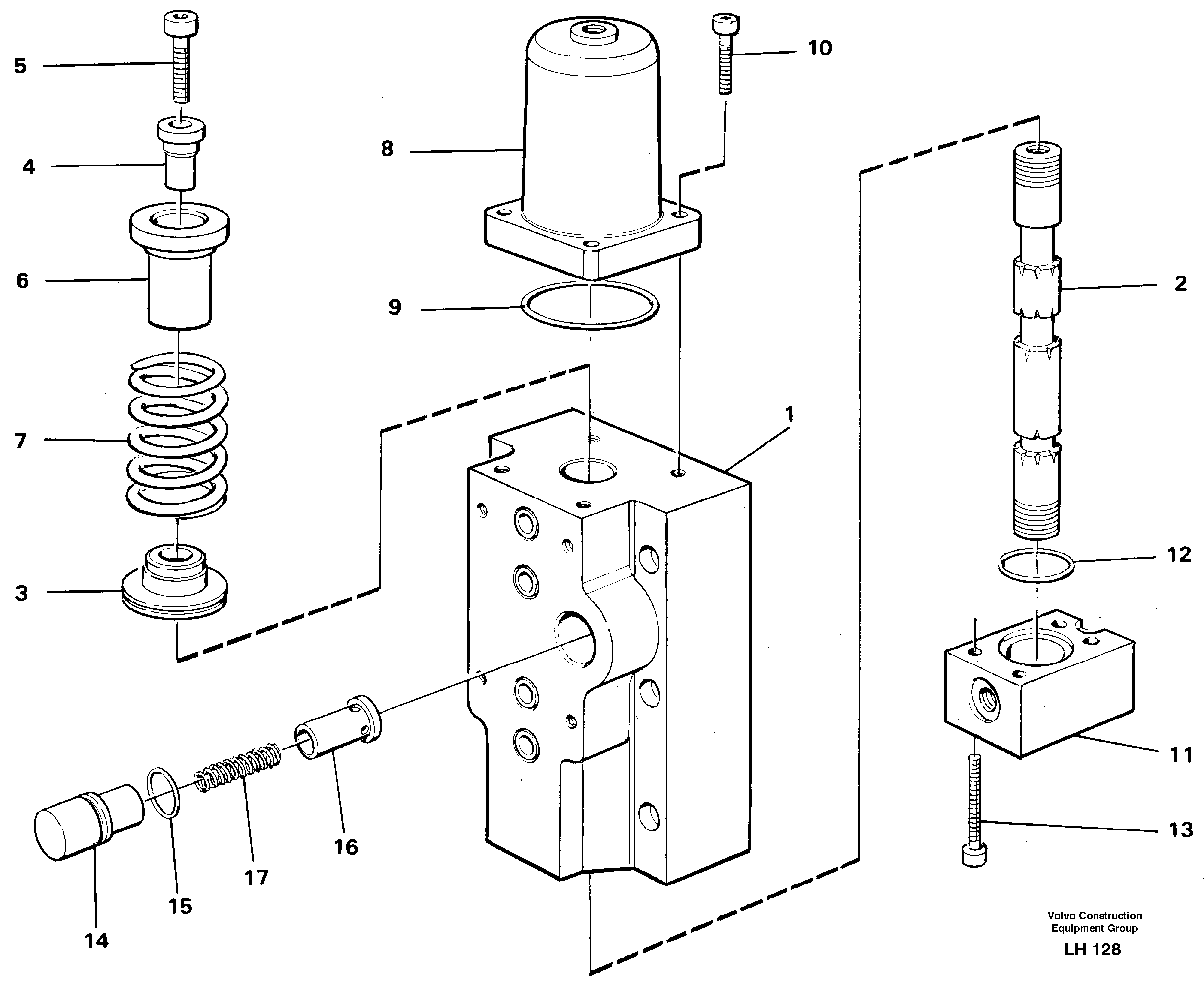 Схема запчастей Volvo EW230B - 100943 Four-way valves Primary EW230B SER NO 1736-